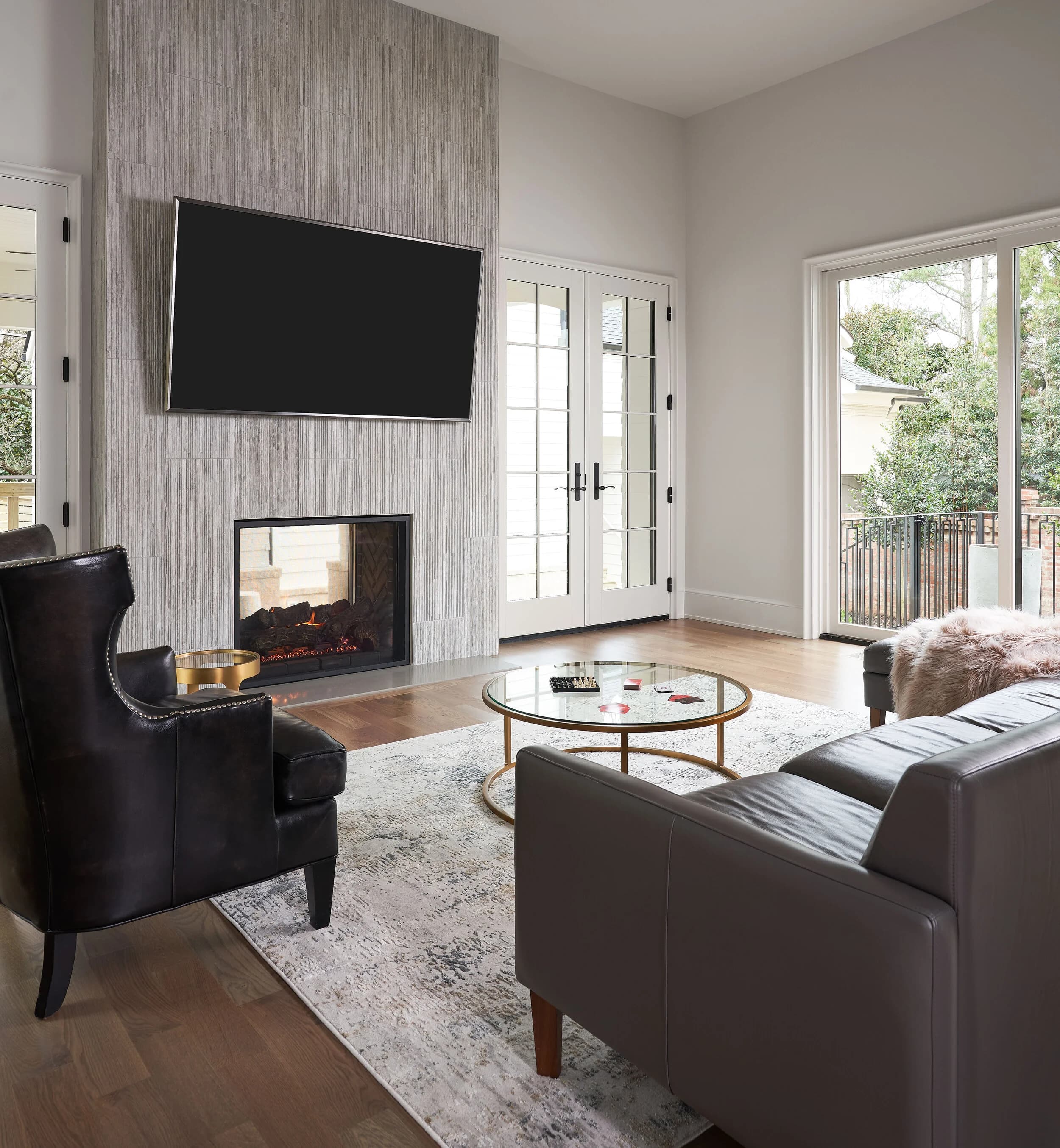 Beverly Drive bedroom and bathroom — luxury custom home in Charlotte, NC