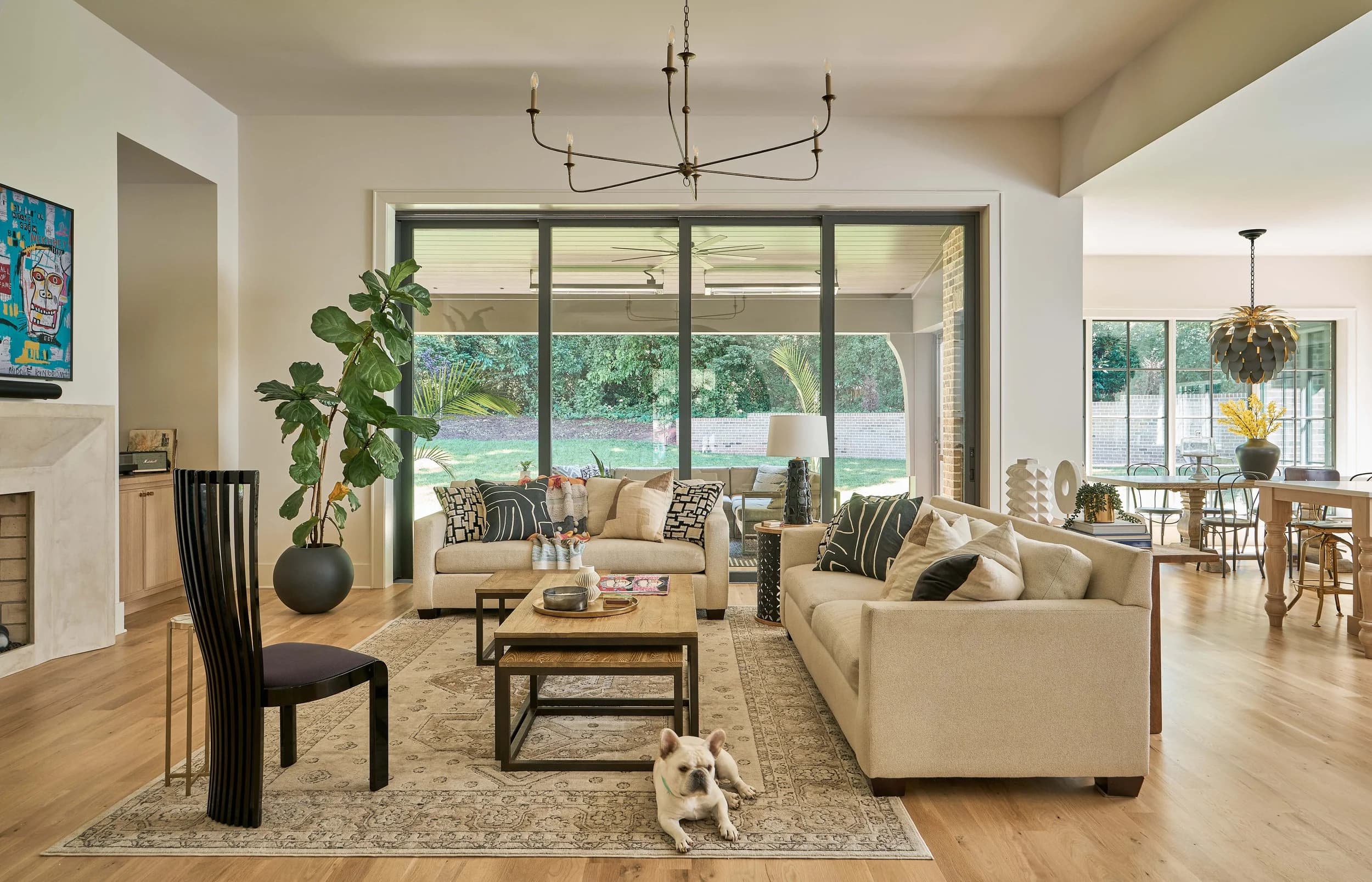 Byerly kitchen and living area — Royal Building Group custom home, Charlotte, NC