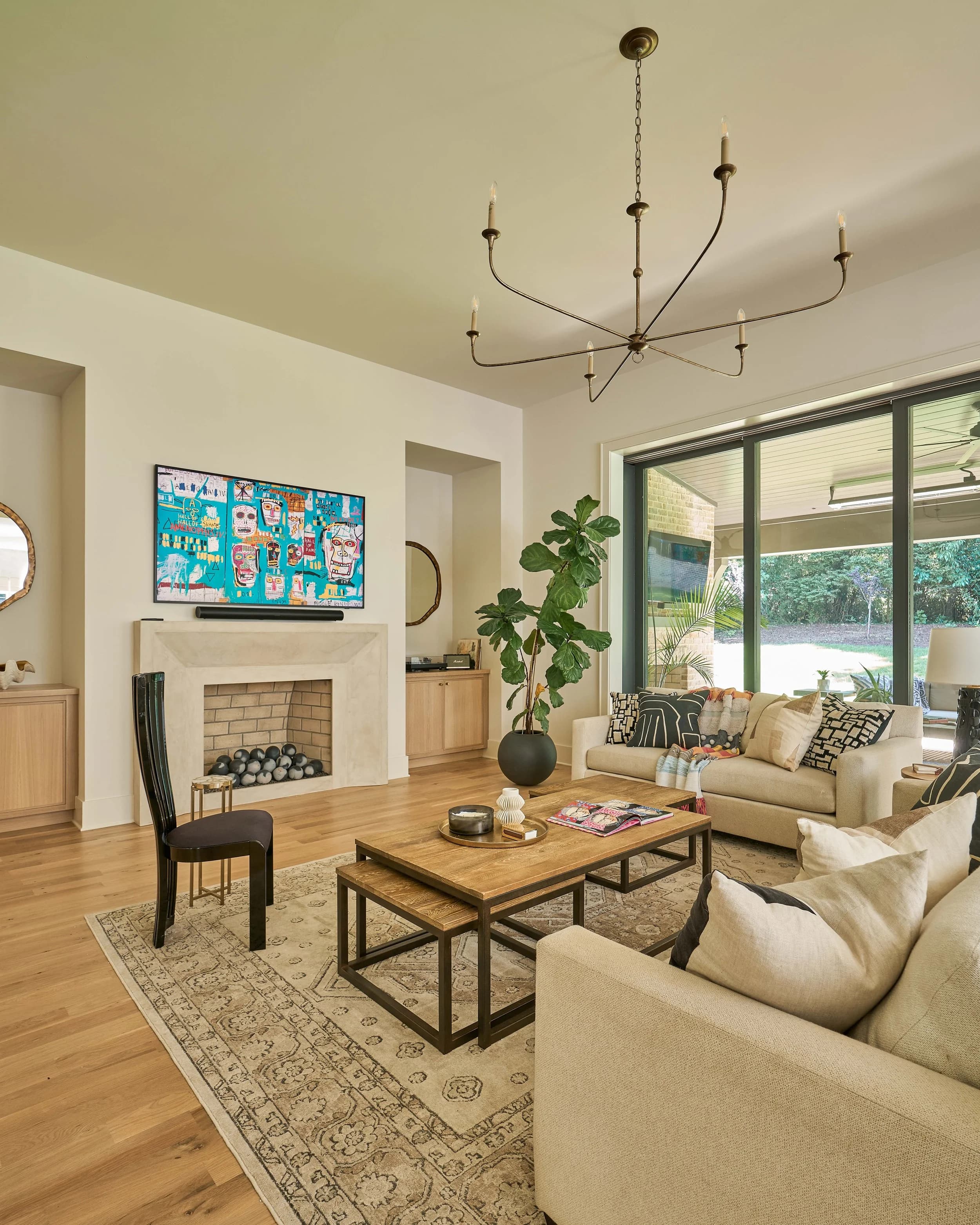 Byerly kitchen and living area — Royal Building Group custom home, Charlotte, NC