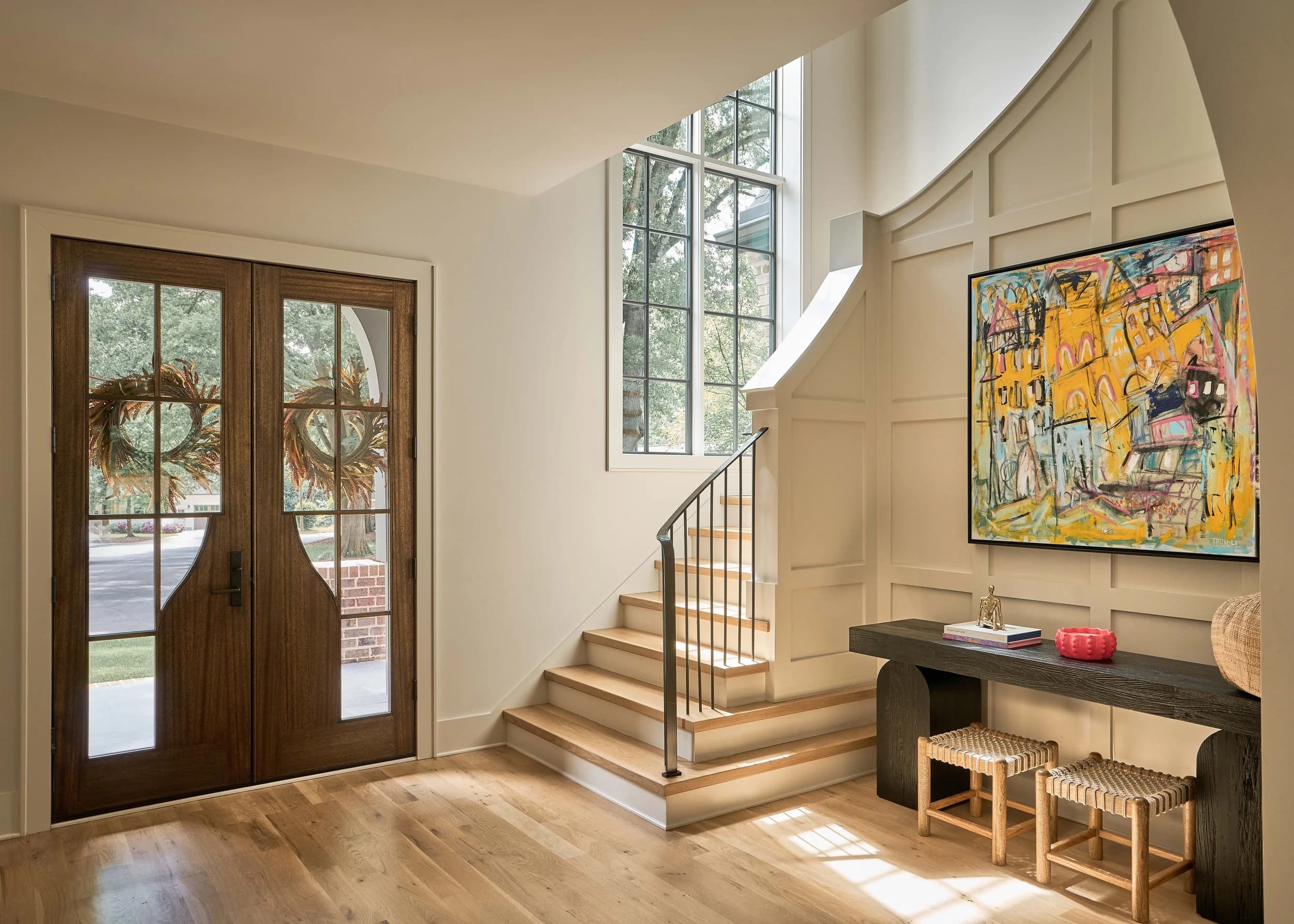 Byerly bedroom and bathroom — luxury custom home in Charlotte, NC