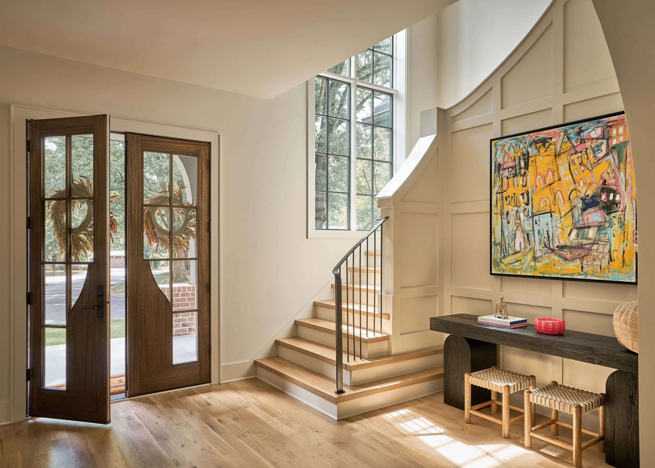 Byerly bedroom and bathroom — luxury custom home in Charlotte, NC