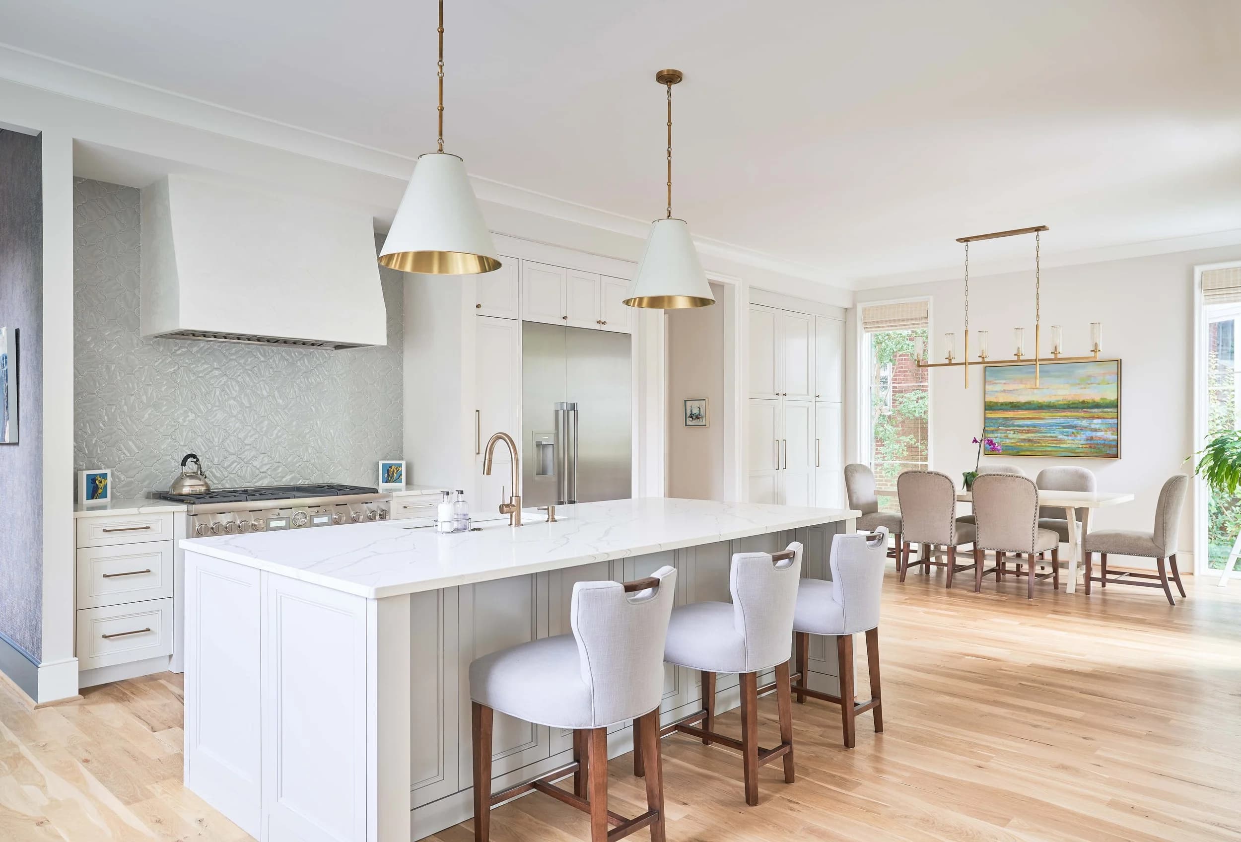 Chesterfield I kitchen and living area — Royal Building Group custom home, Charlotte, NC