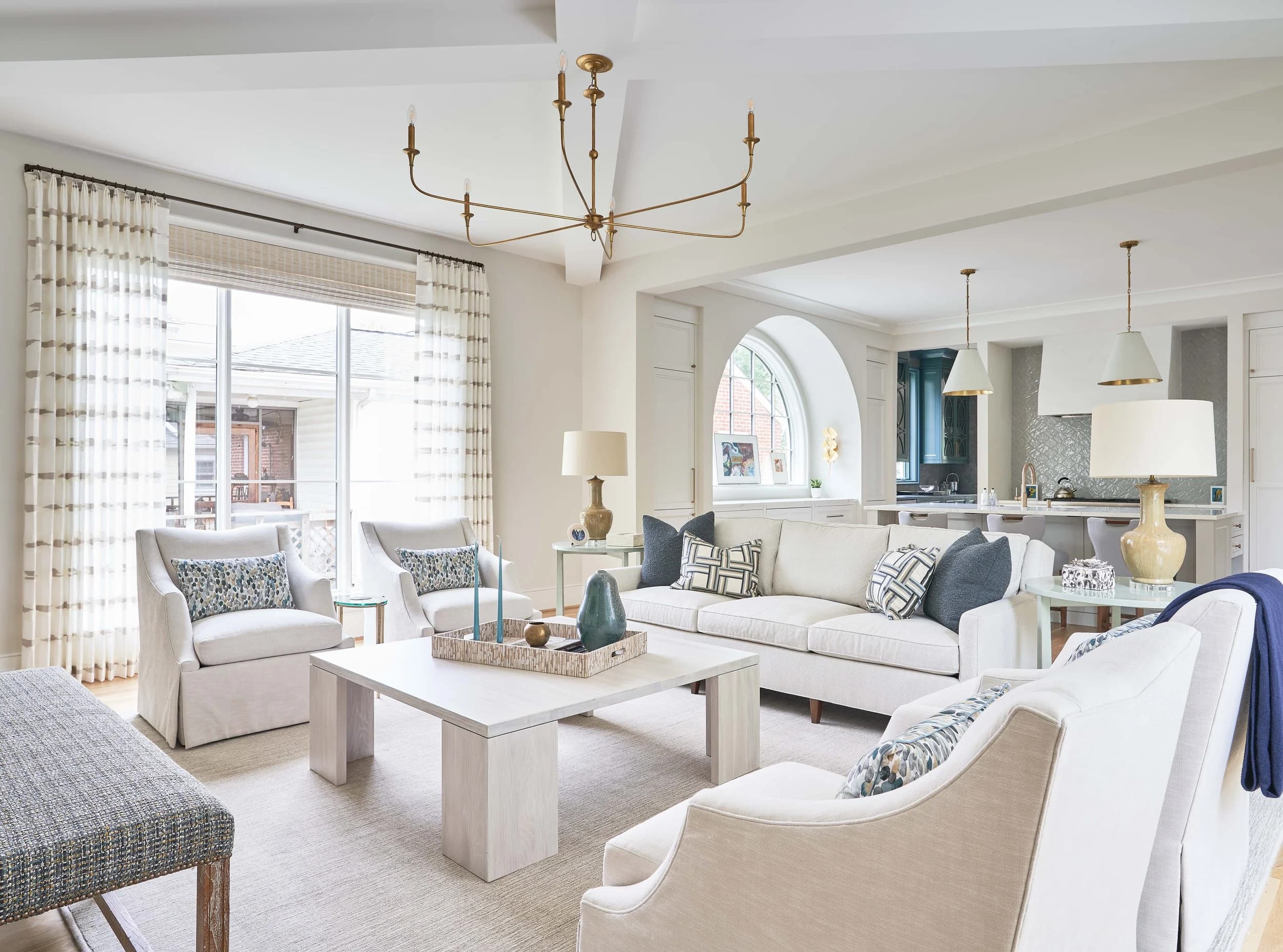 Chesterfield I kitchen and living area — Royal Building Group custom home, Charlotte, NC