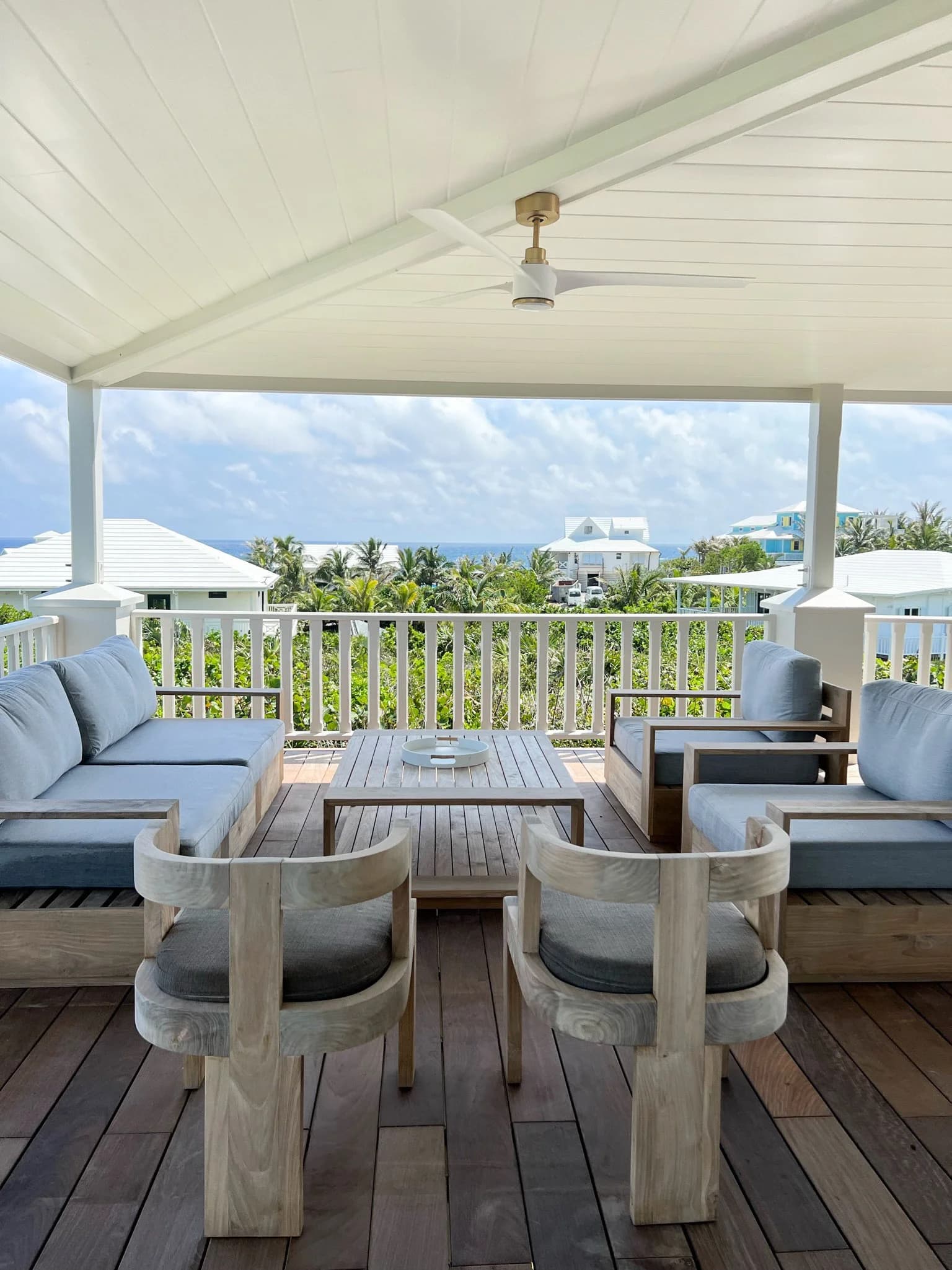 Elbow Cay kitchen and living area — Royal Building Group custom home, Bahamas
