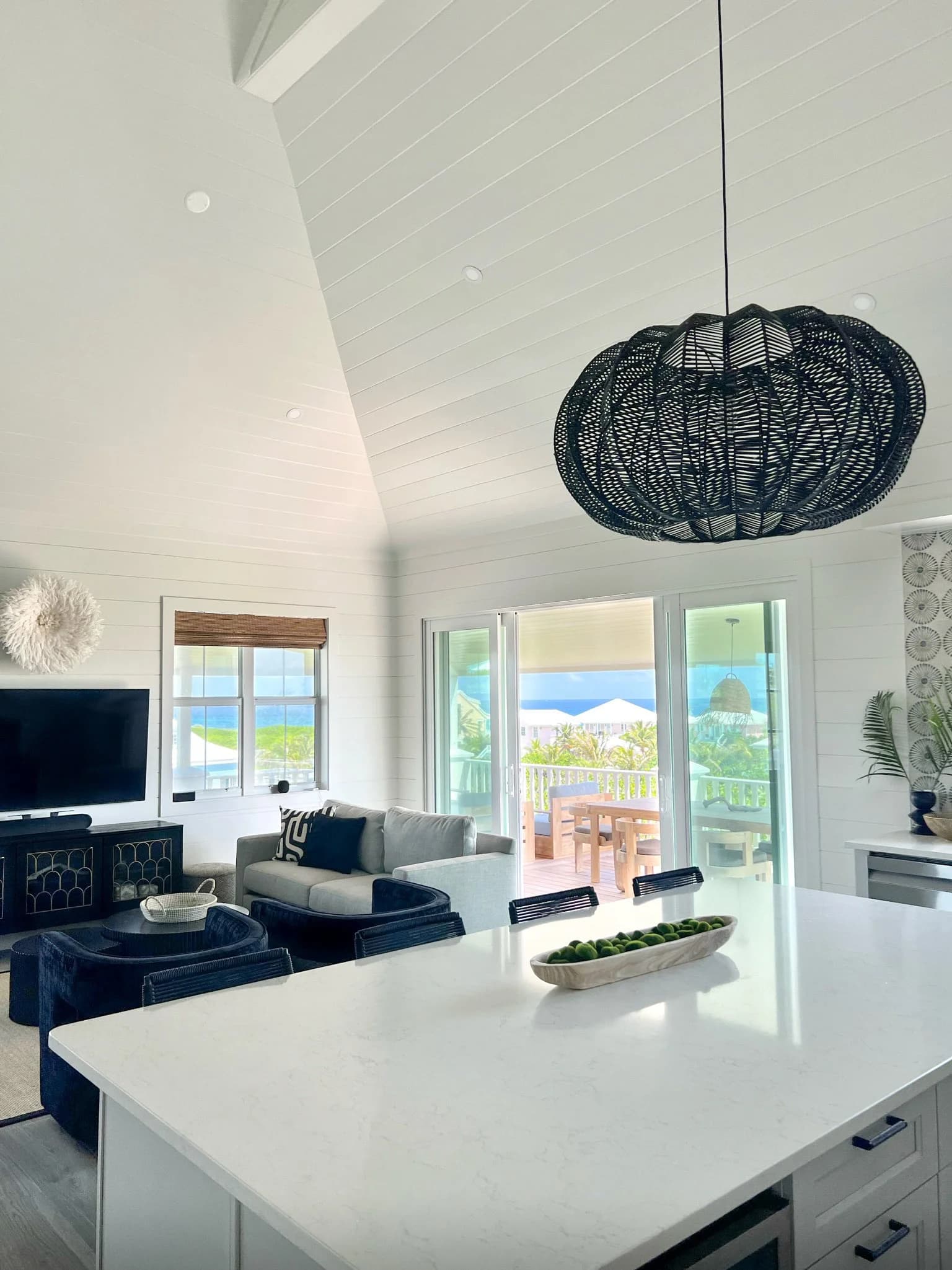 Elbow Cay interior living space — custom luxury home in Bahamas