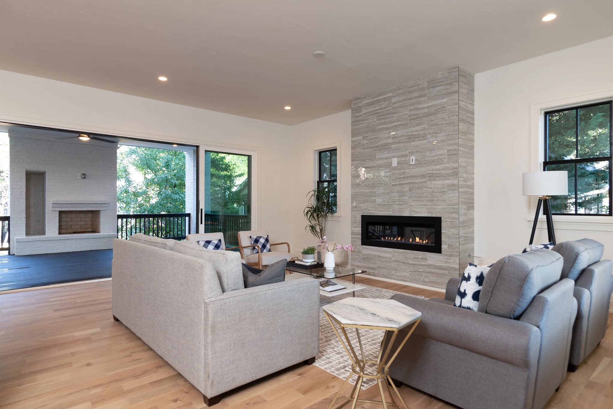 Laburnum I kitchen and living area — Royal Building Group custom home, Charlotte, NC