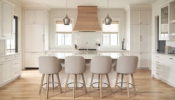 Laburnum II kitchen and living area — Royal Building Group custom home, Charlotte, NC