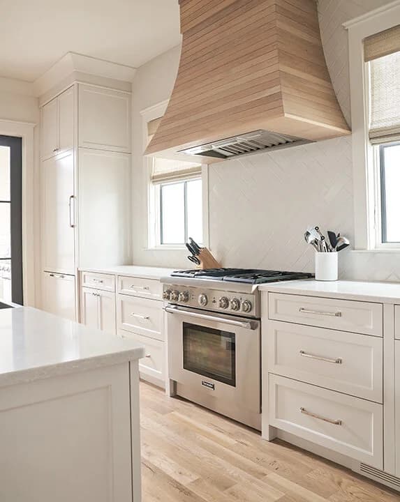 Laburnum II kitchen and living area — Royal Building Group custom home, Charlotte, NC