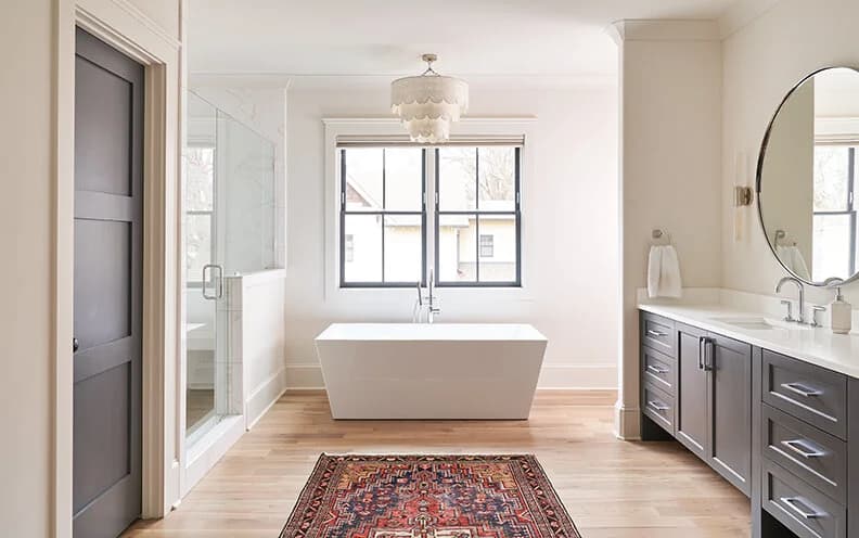 Laburnum II kitchen and living area — Royal Building Group custom home, Charlotte, NC
