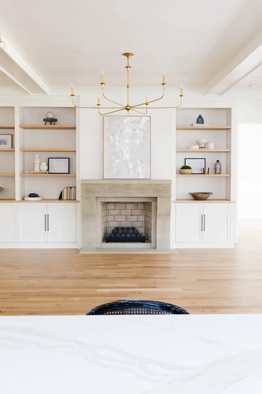 Laburnum III kitchen and living area — Royal Building Group custom home, Charlotte, NC