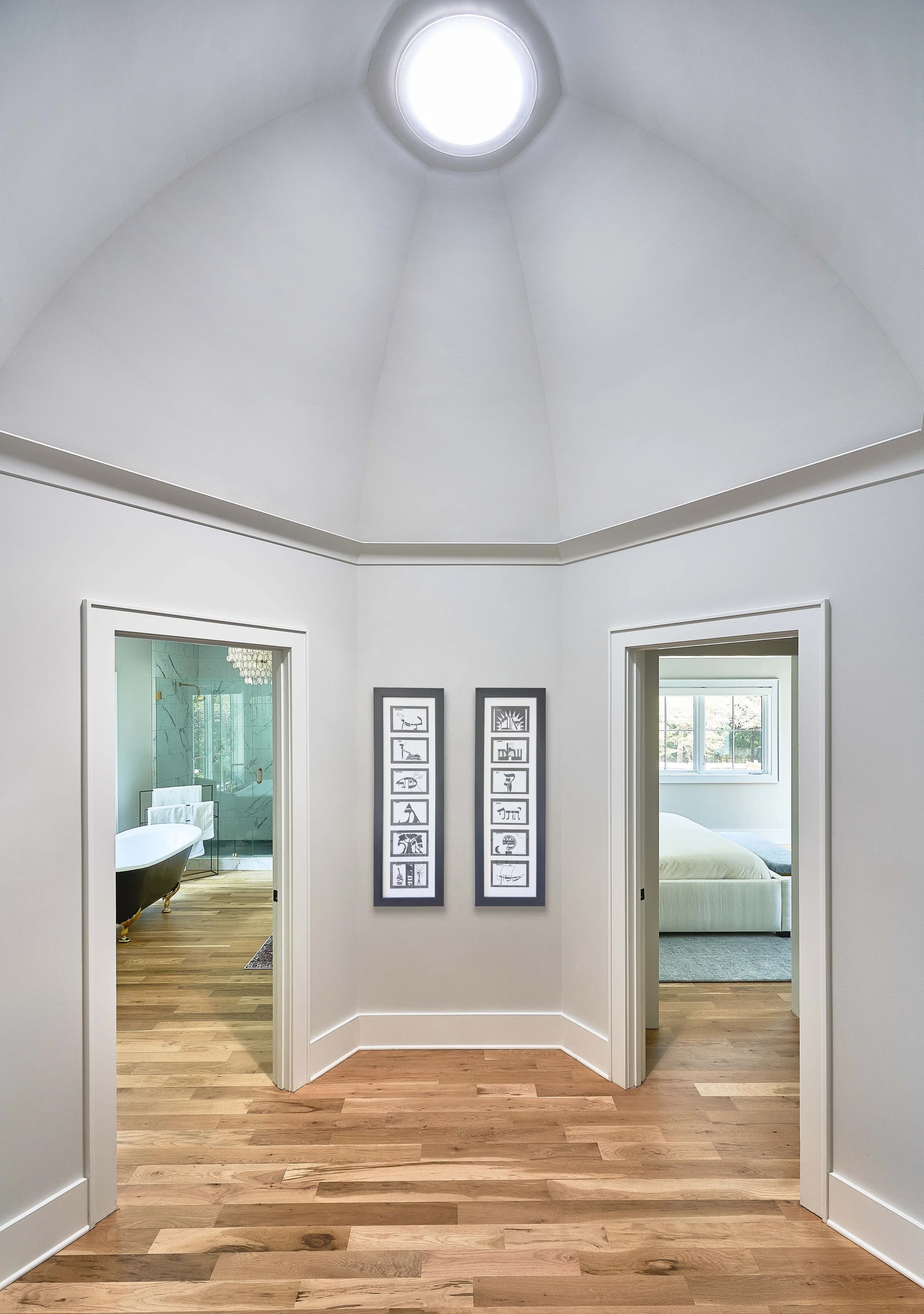 Lansdowne bedroom and bathroom — luxury custom home in Charlotte, NC