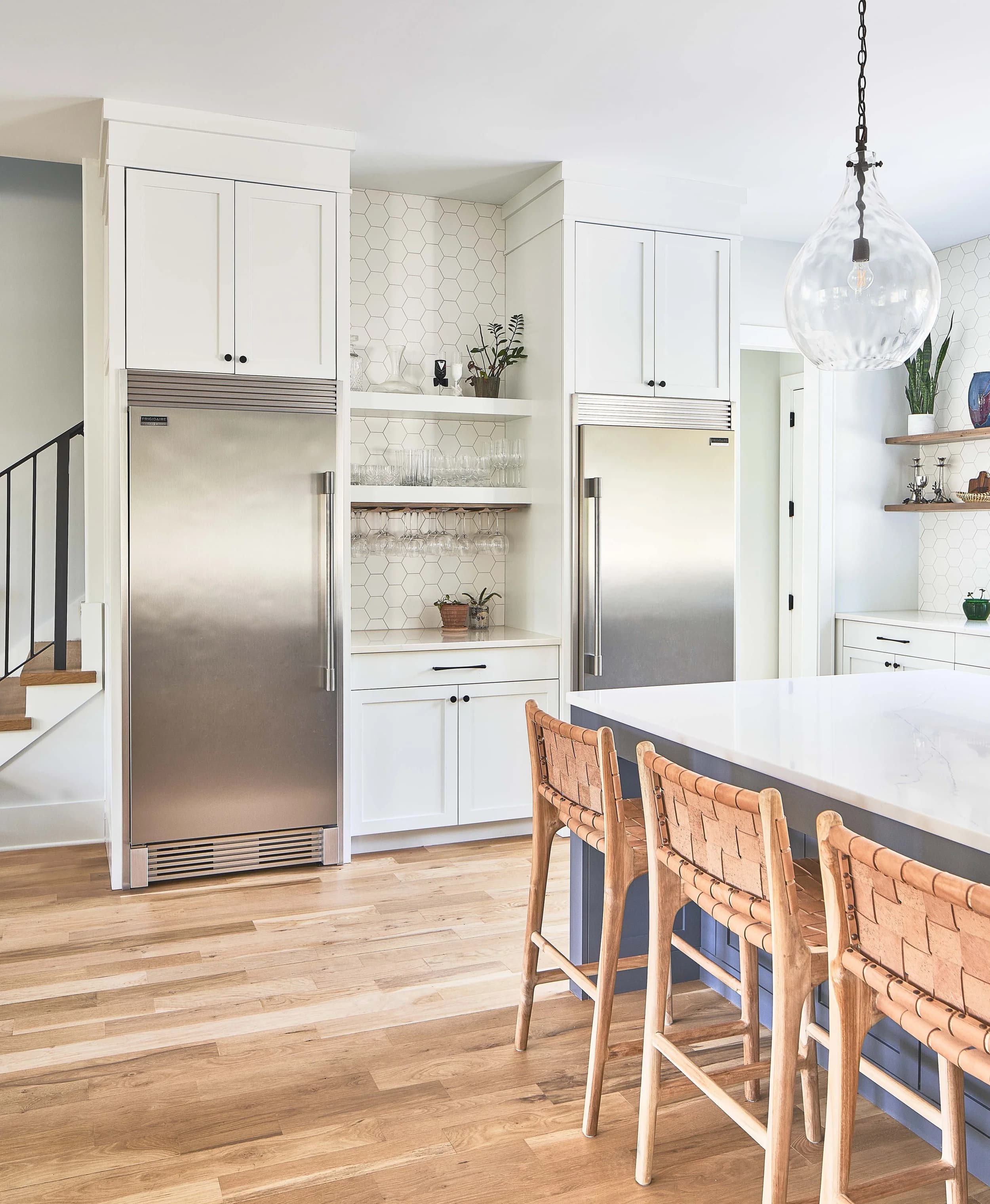 Lansdowne kitchen and living area — Royal Building Group custom home, Charlotte, NC