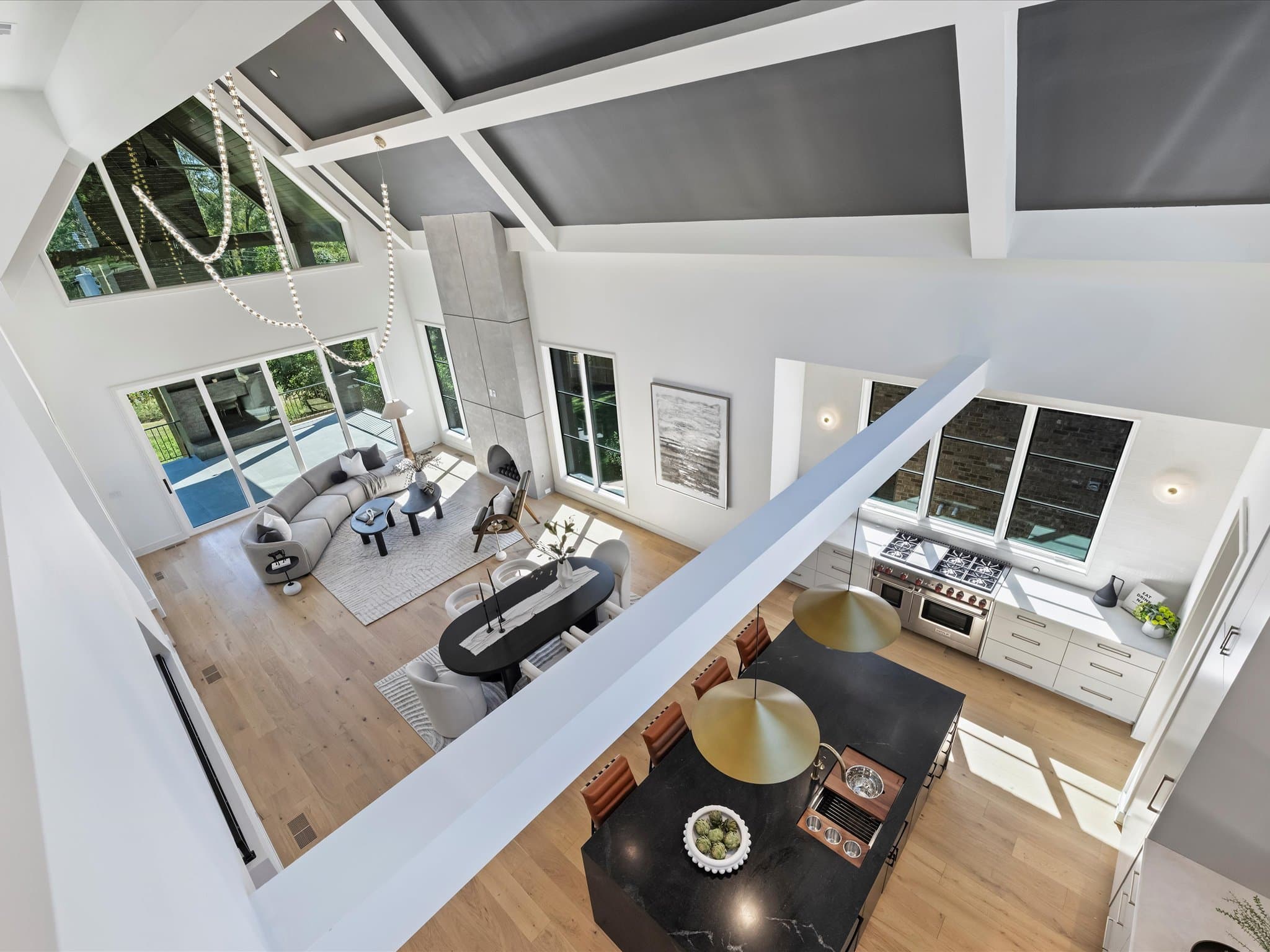 Lorna kitchen and living area — Royal Building Group custom home, Charlotte, NC