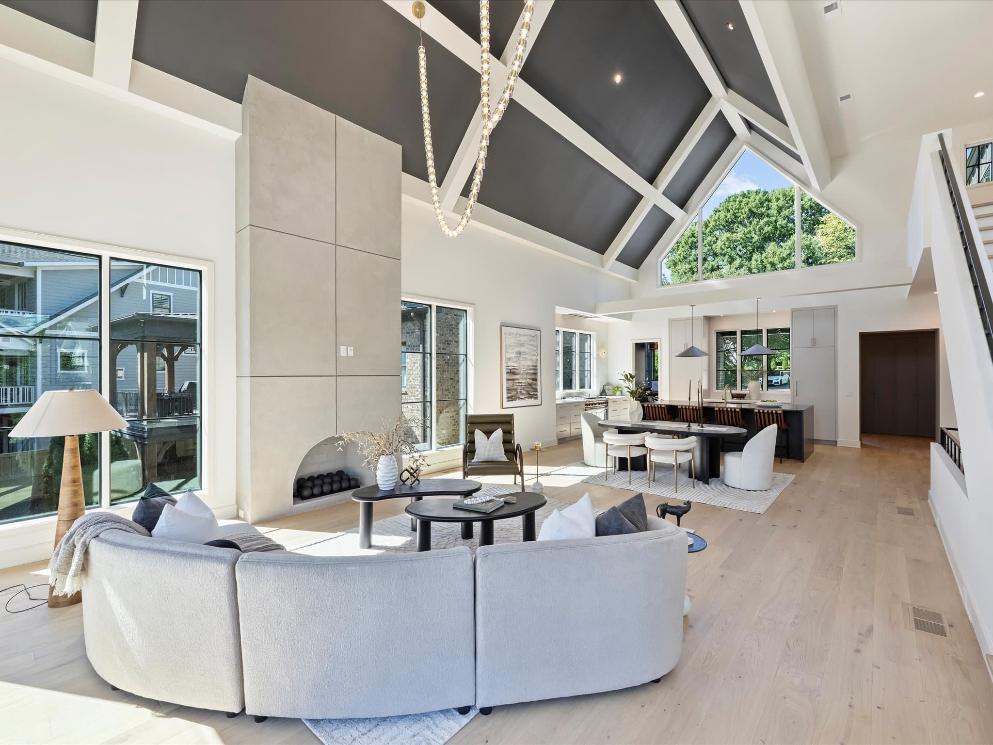 Lorna kitchen and living area — Royal Building Group custom home, Charlotte, NC