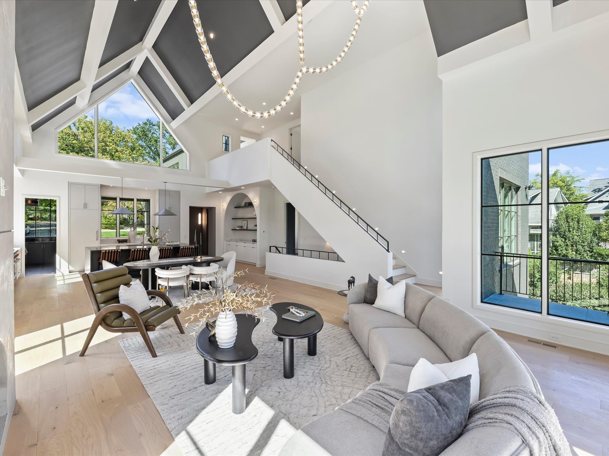 Lorna kitchen and living area — Royal Building Group custom home, Charlotte, NC