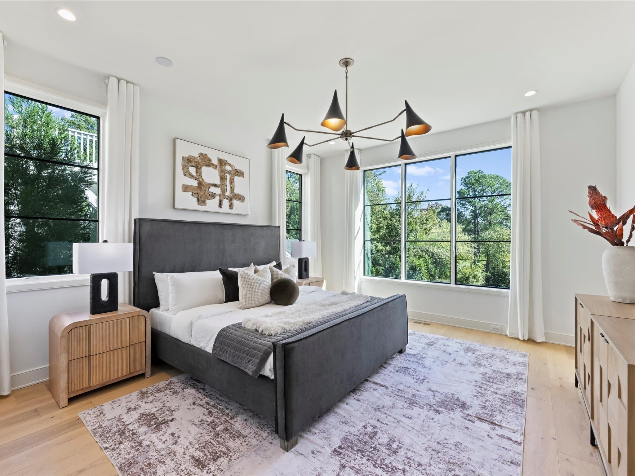 Lorna bedroom and bathroom — luxury custom home in Charlotte, NC