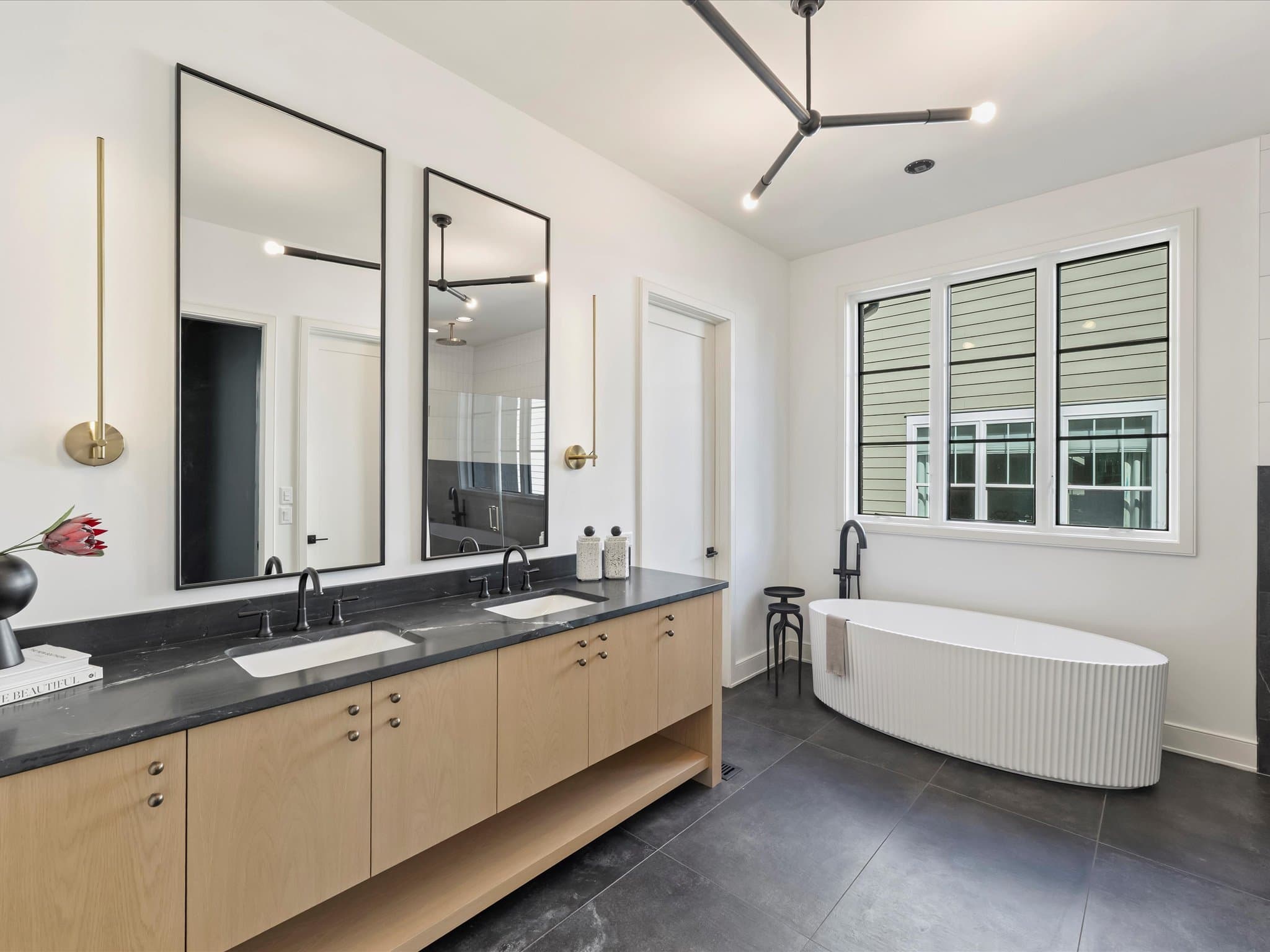 Lorna bedroom and bathroom — luxury custom home in Charlotte, NC