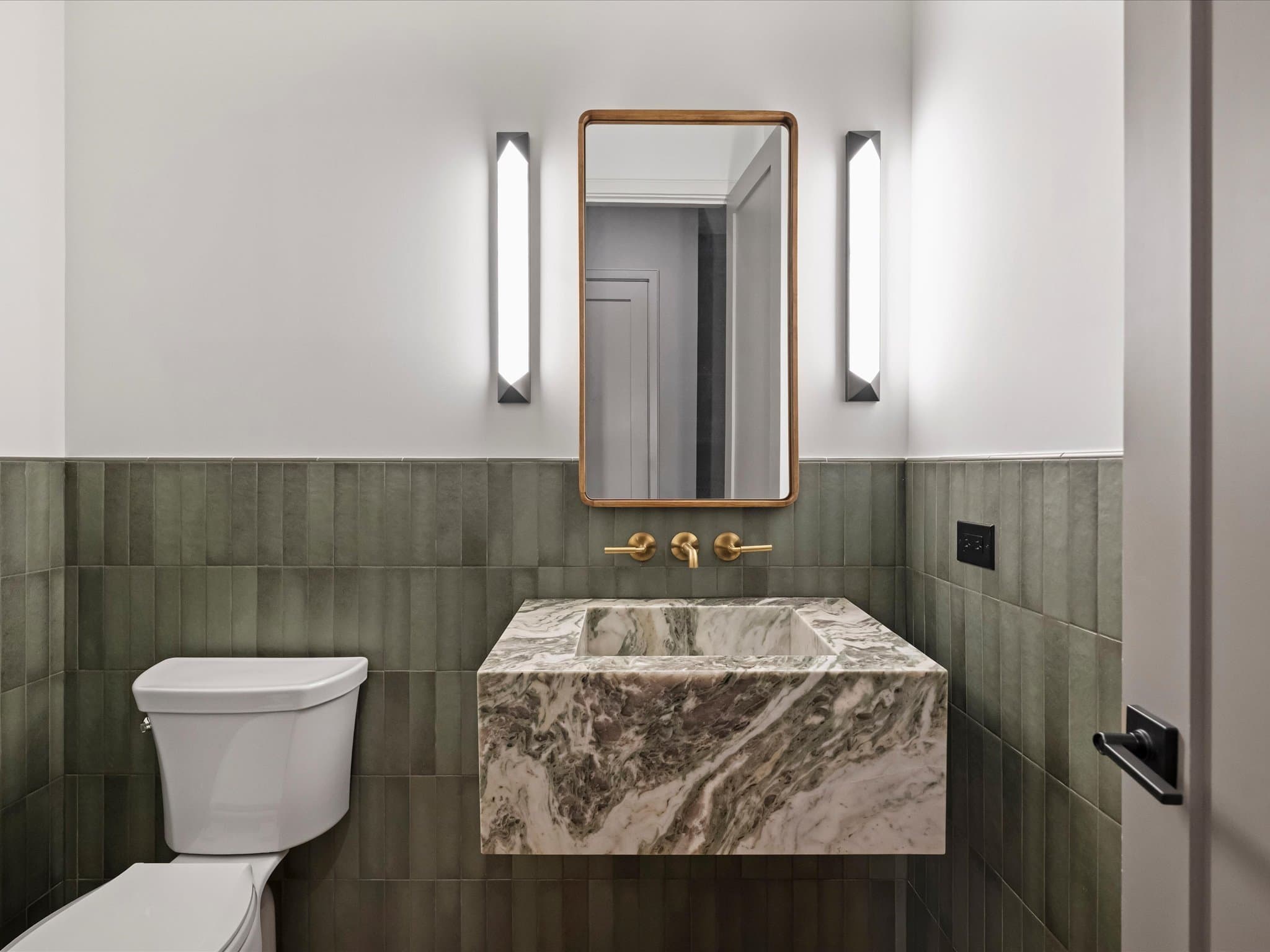 Lorna bedroom and bathroom — luxury custom home in Charlotte, NC