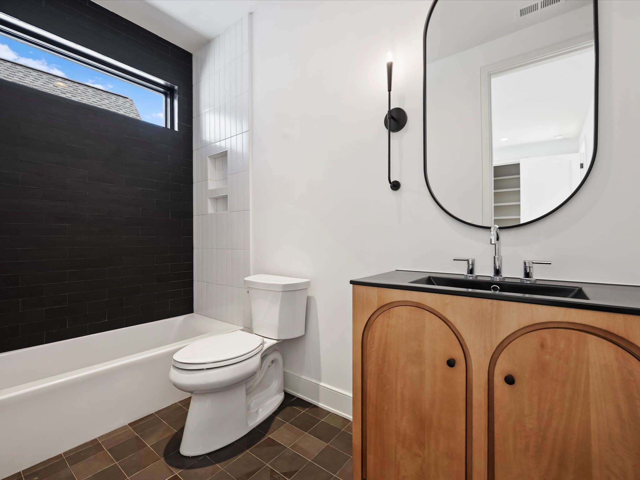 Lorna bedroom and bathroom — luxury custom home in Charlotte, NC