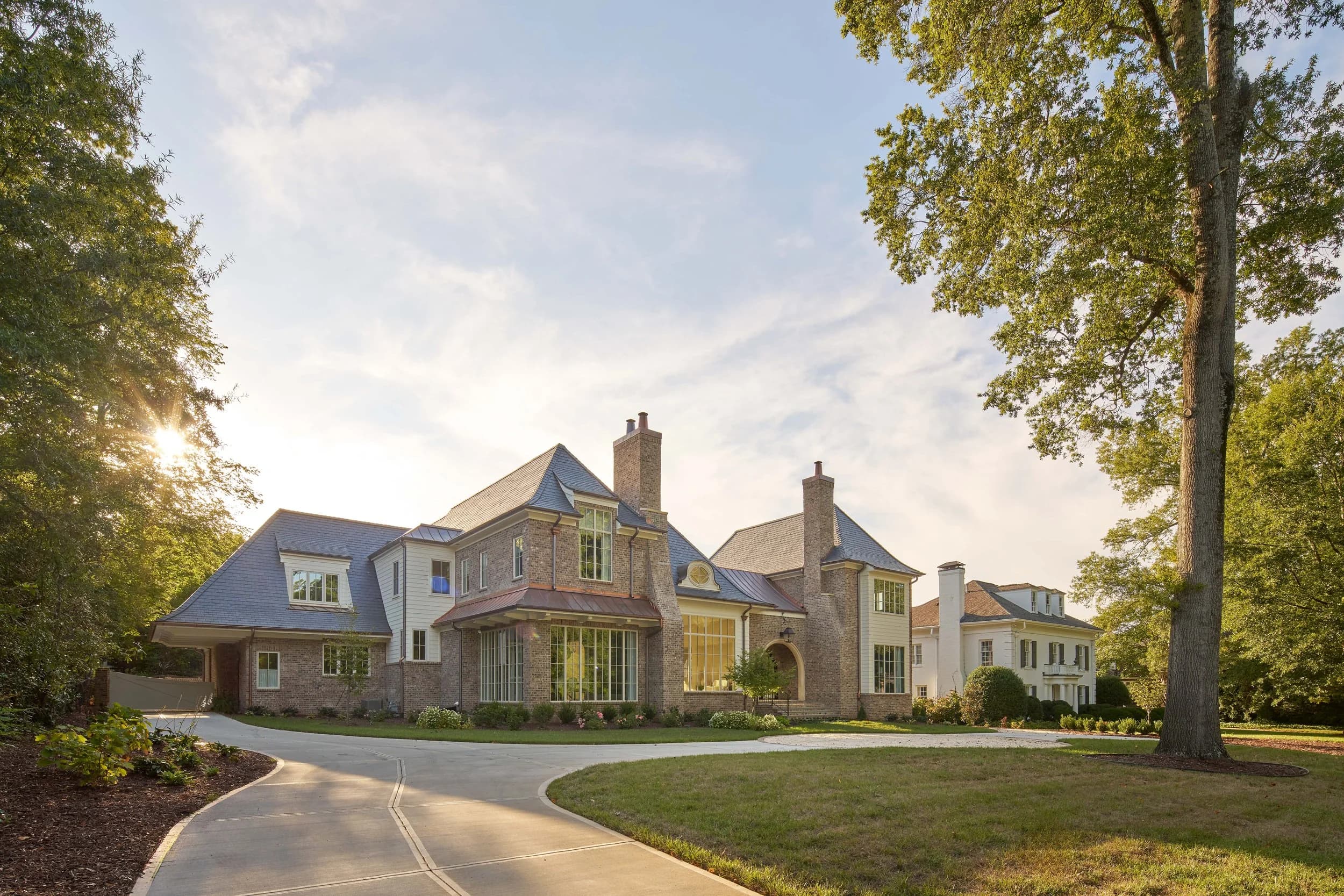 Queens Road interior living space — custom luxury home in Charlotte, NC