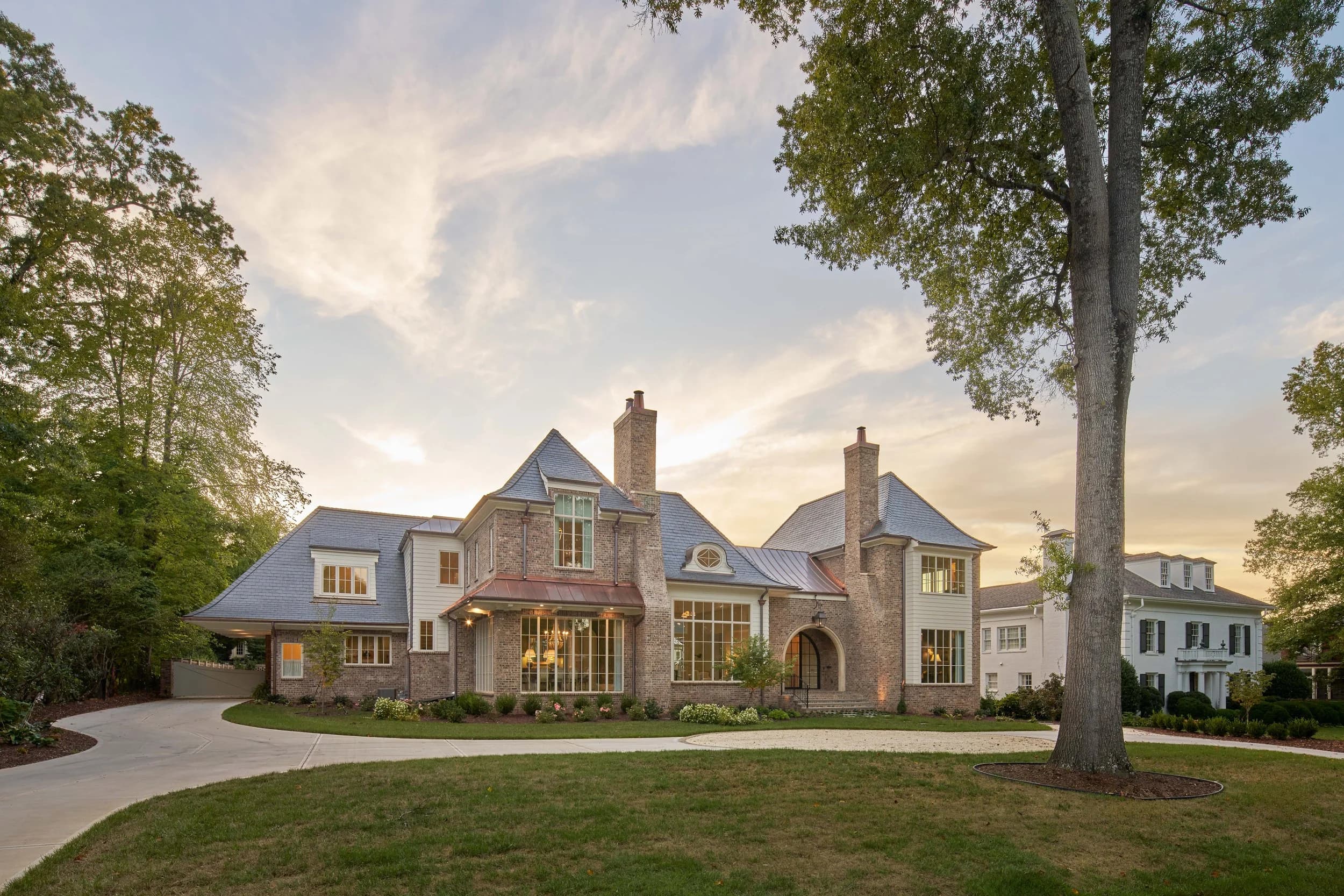 Queens Road interior living space — custom luxury home in Charlotte, NC