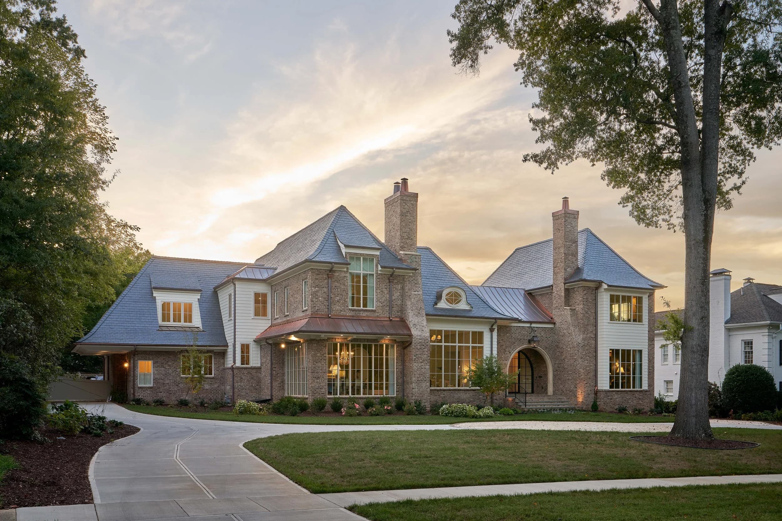 Queens Road interior living space — custom luxury home in Charlotte, NC