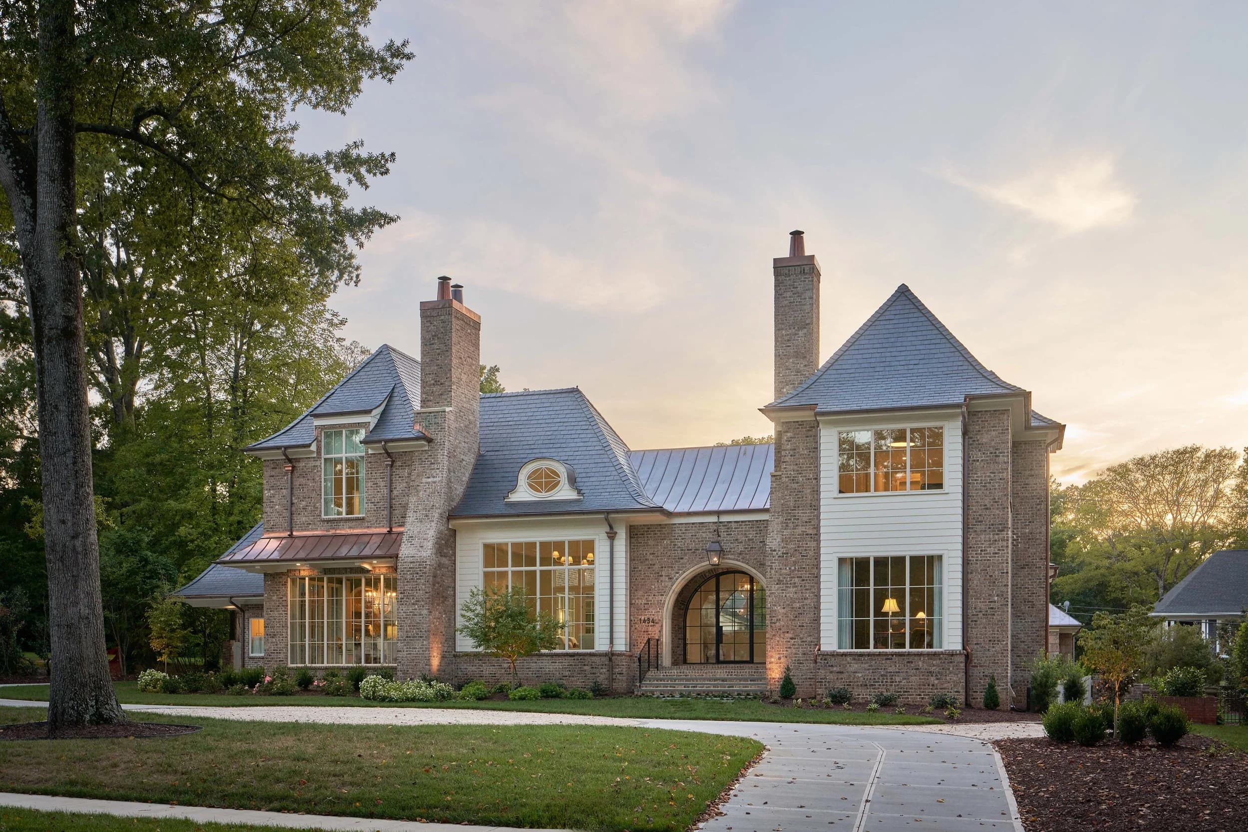 Queens Road interior living space — custom luxury home in Charlotte, NC