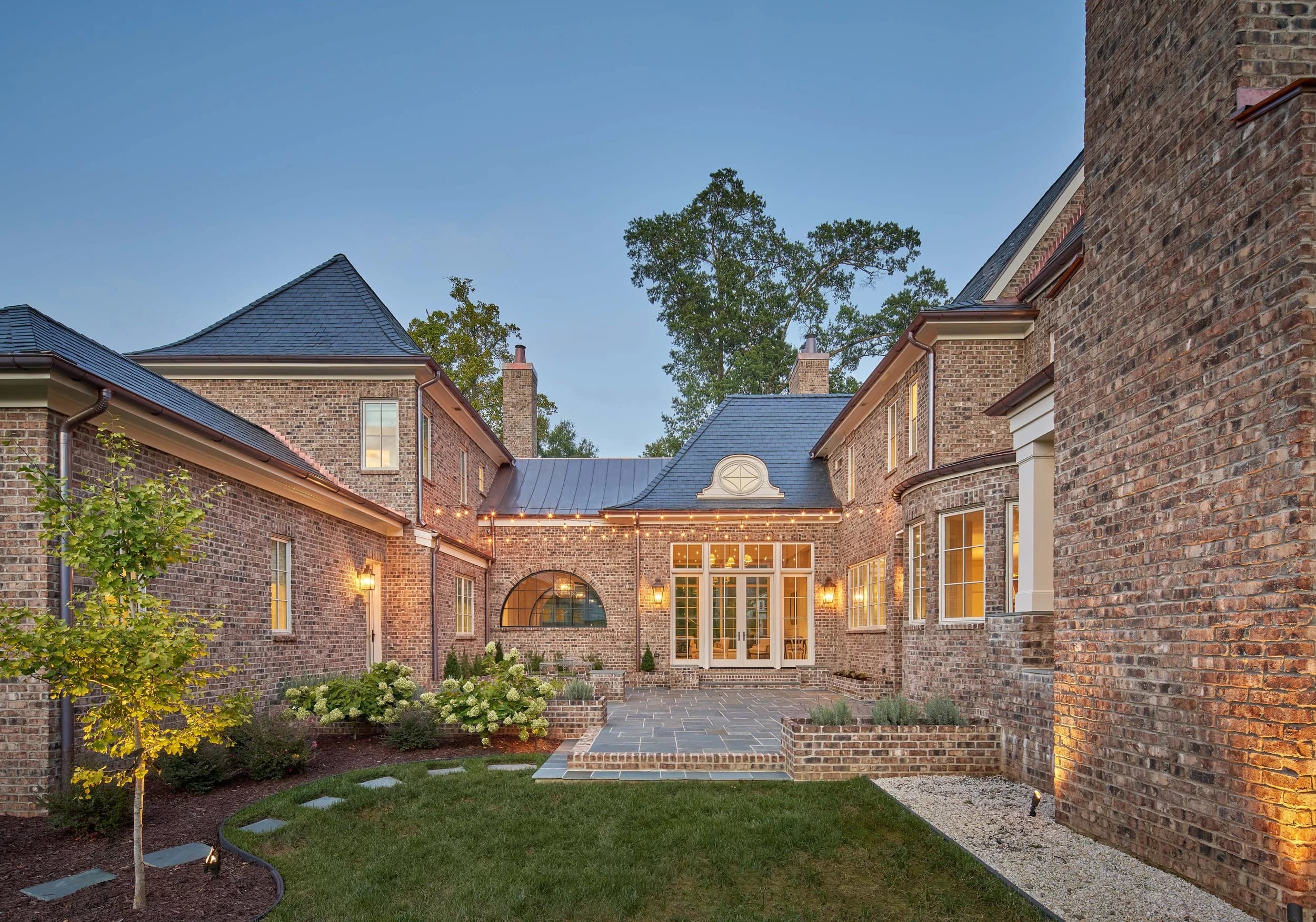 Queens Road kitchen and living area — Royal Building Group custom home, Charlotte, NC