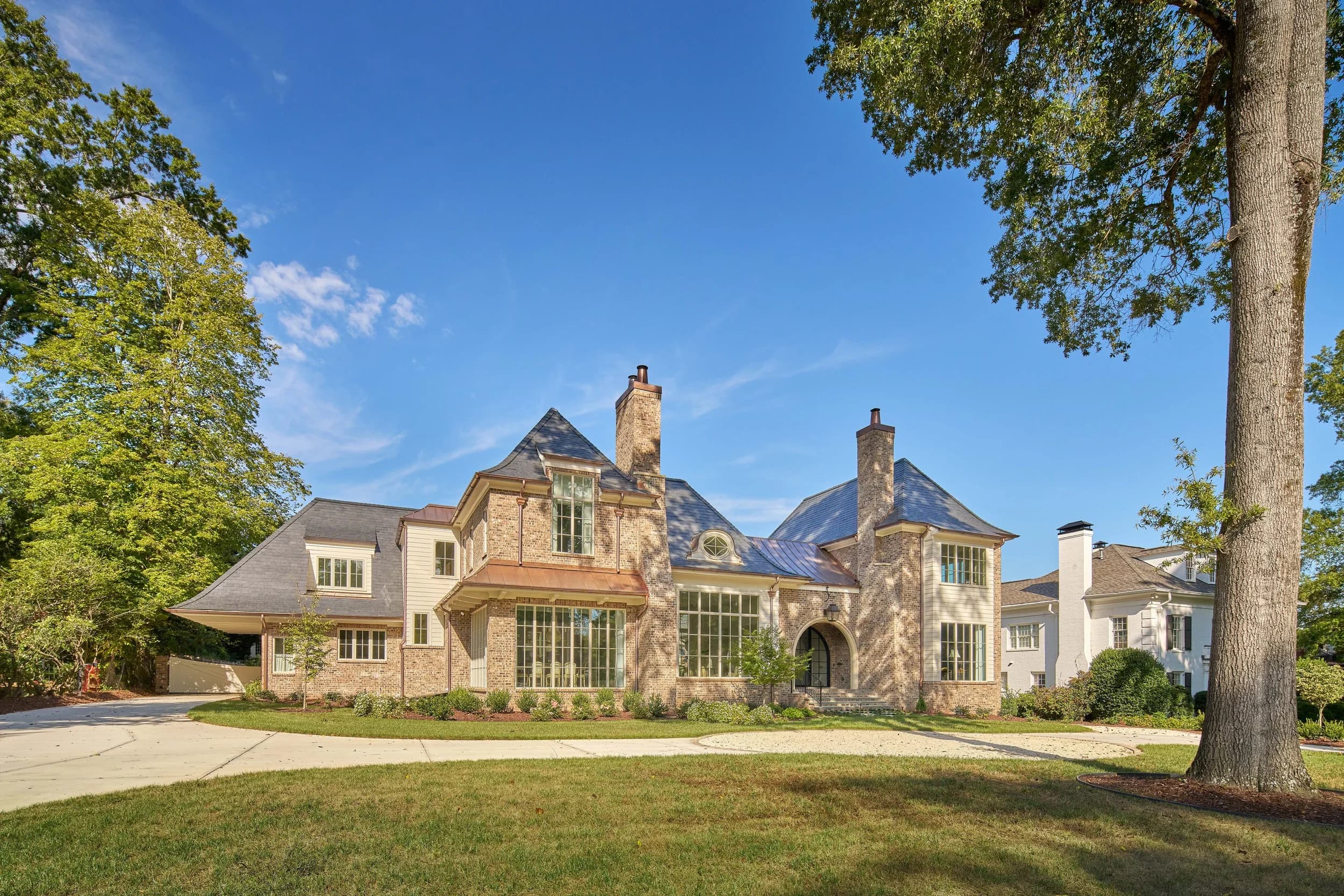 Queens Road interior living space — custom luxury home in Charlotte, NC