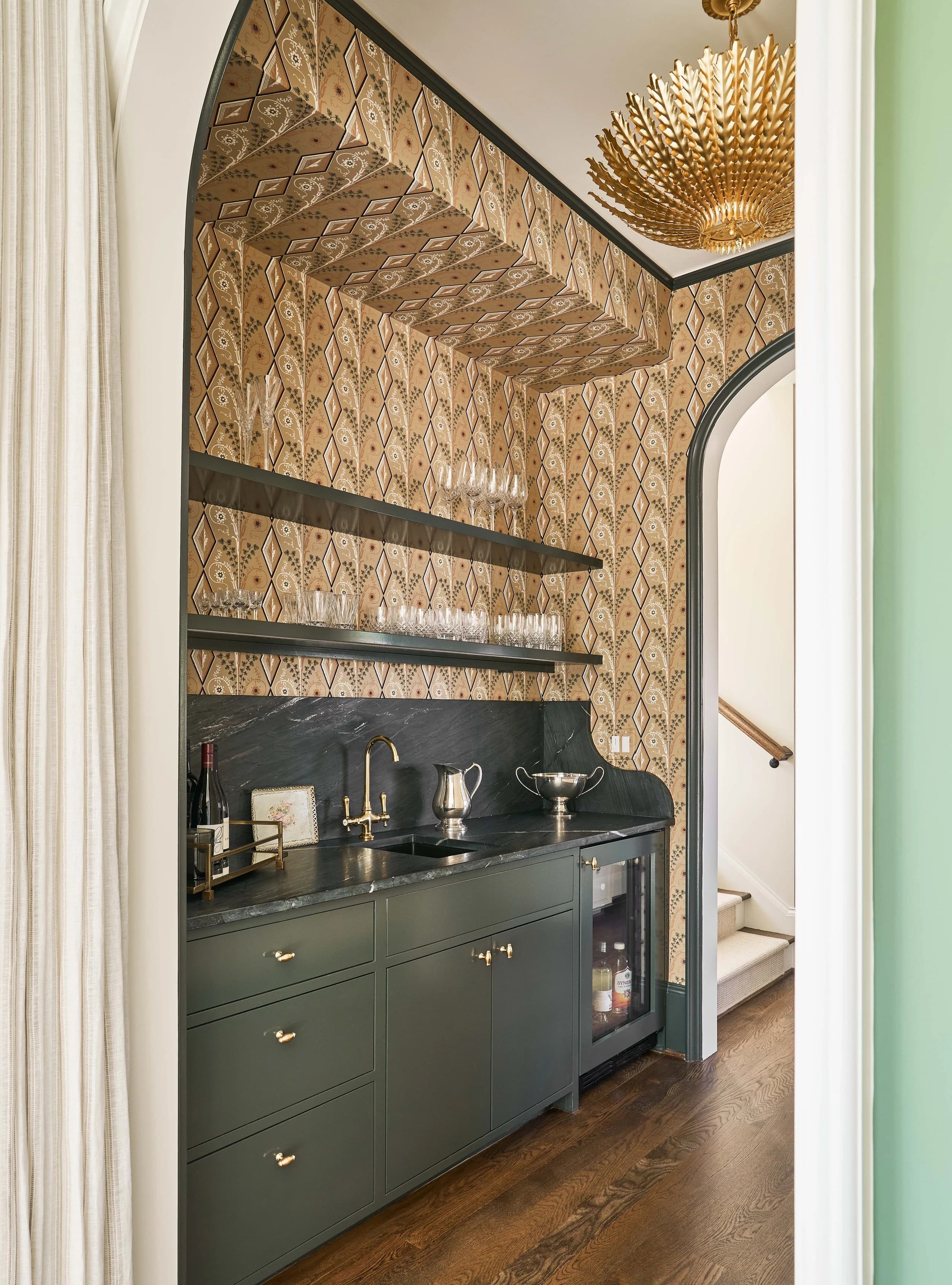 Queens Road kitchen and living area — Royal Building Group custom home, Charlotte, NC
