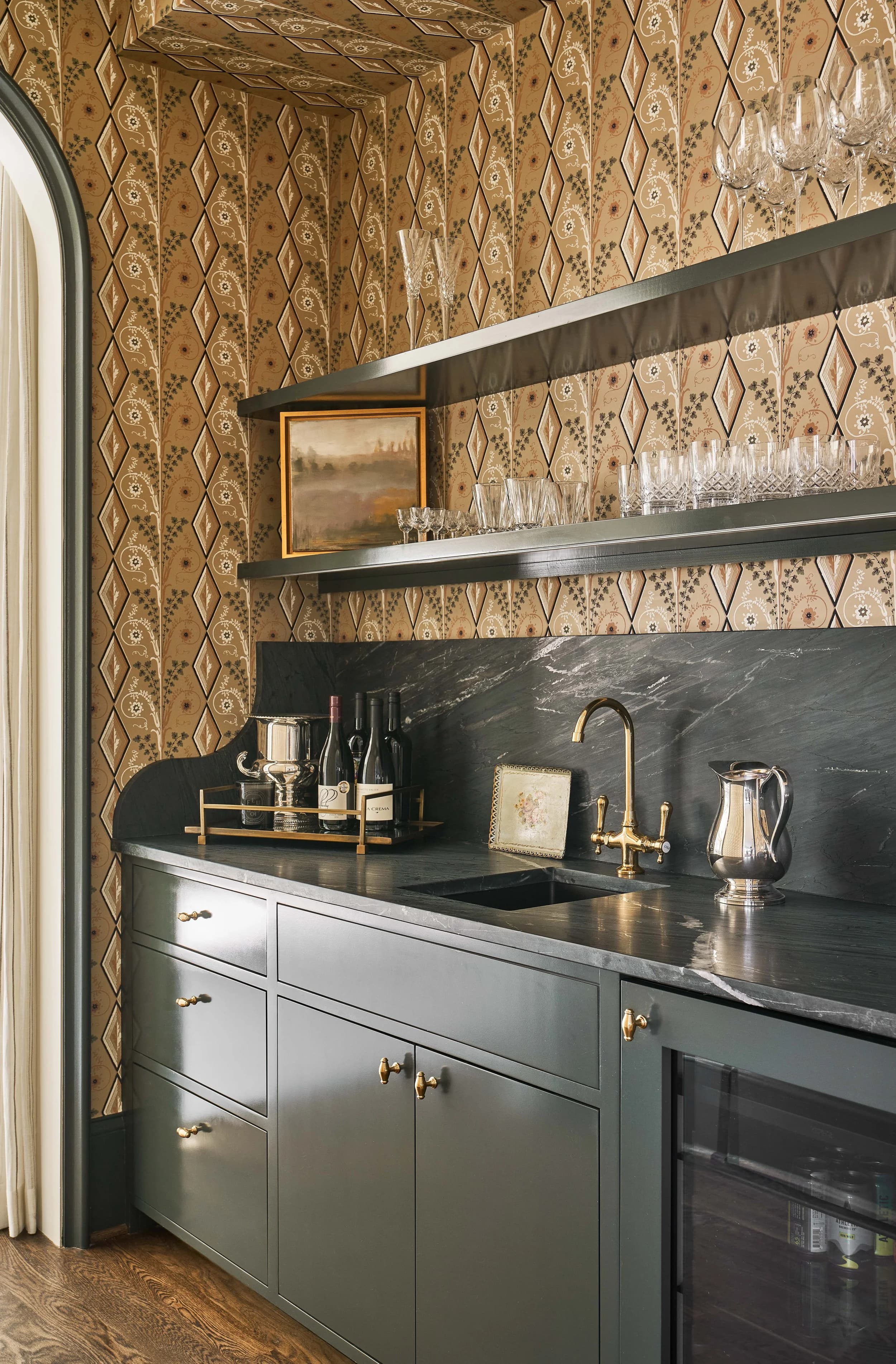 Queens Road kitchen and living area — Royal Building Group custom home, Charlotte, NC