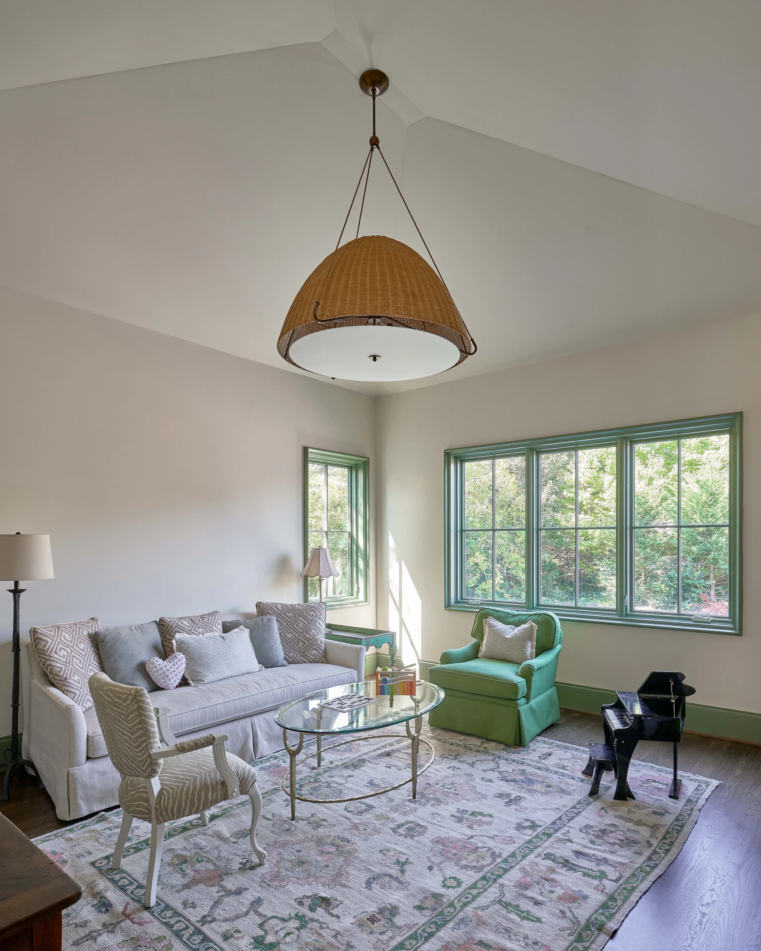 Queens Road kitchen and living area — Royal Building Group custom home, Charlotte, NC