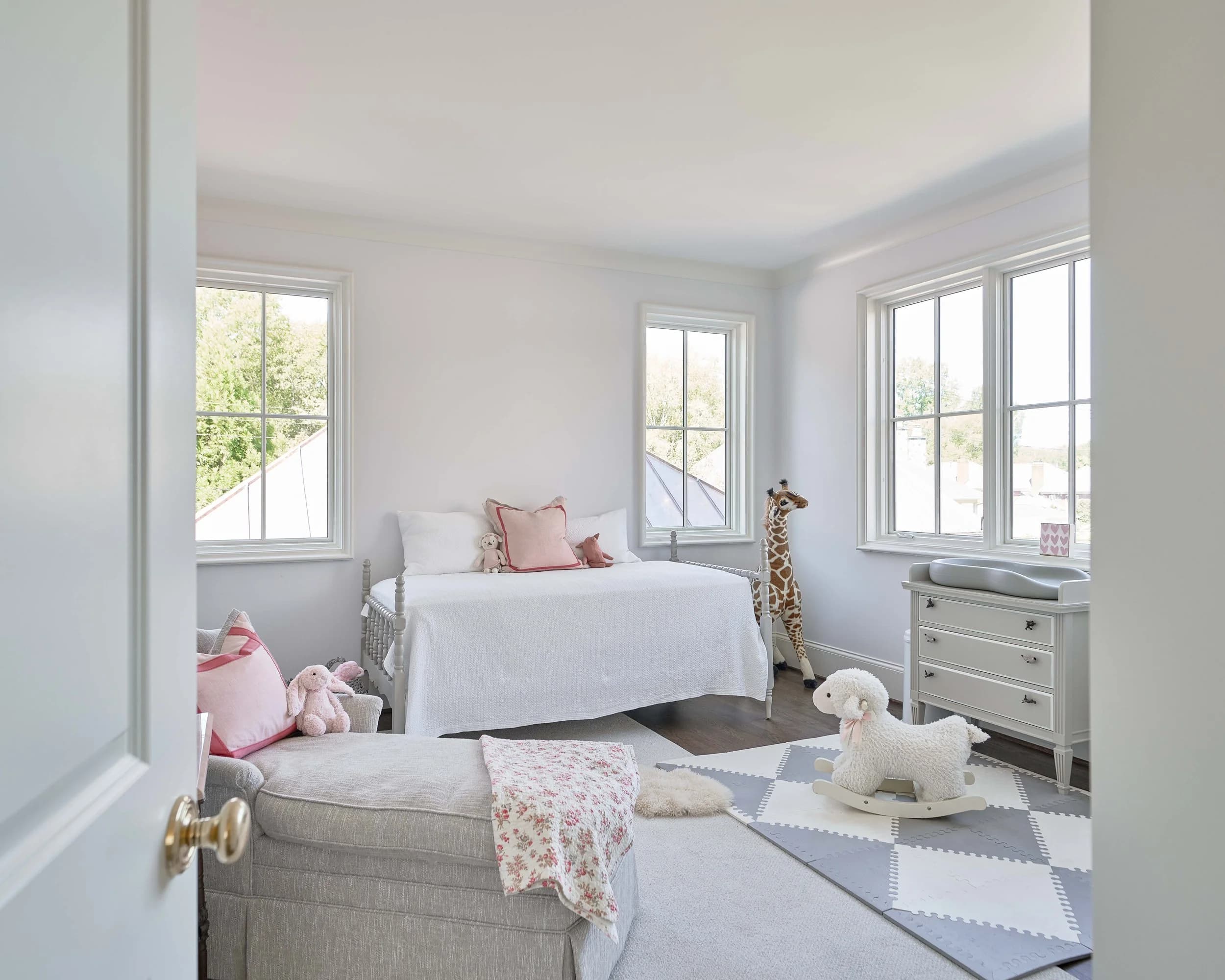 Queens Road kitchen and living area — Royal Building Group custom home, Charlotte, NC