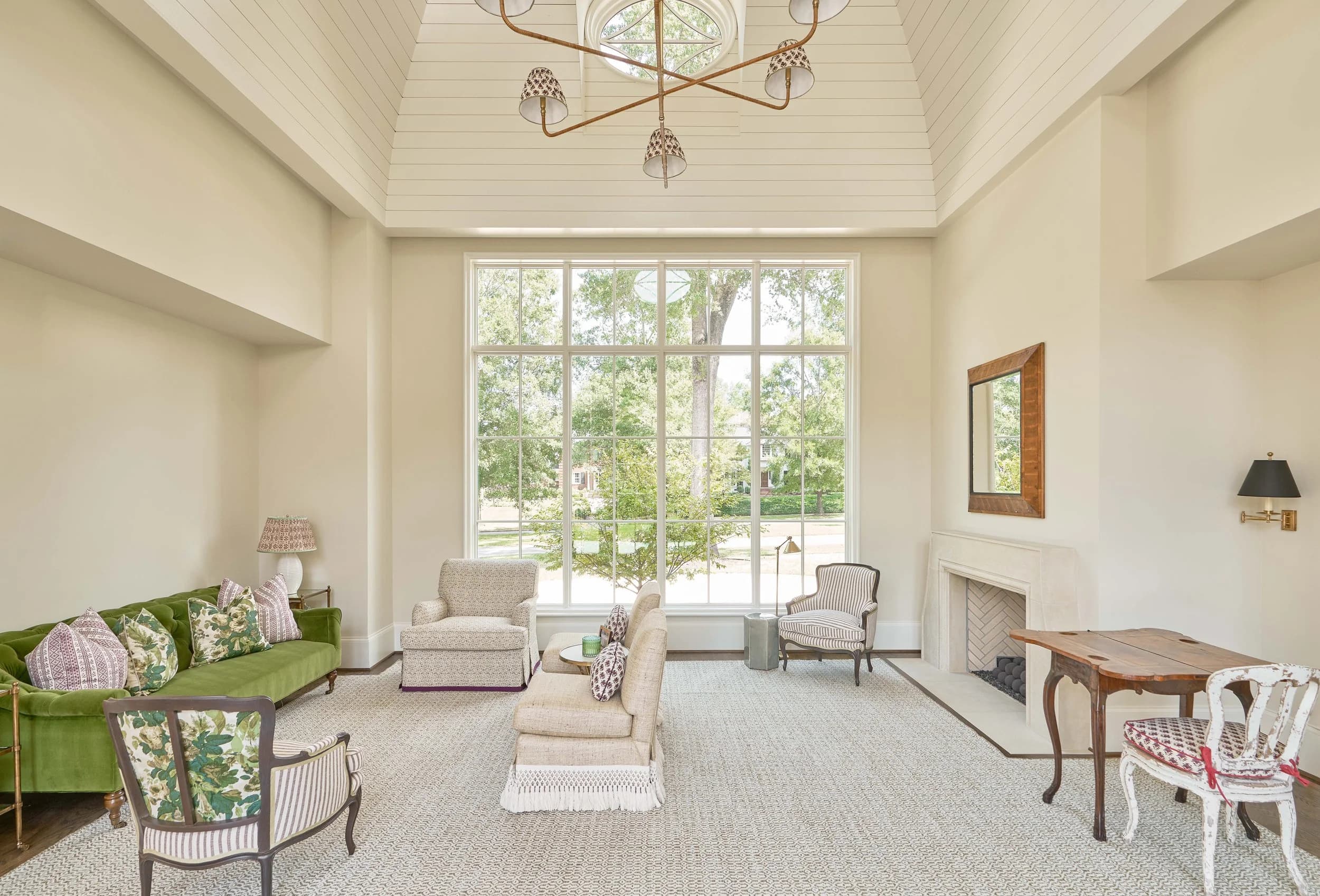 Queens Road bedroom and bathroom — luxury custom home in Charlotte, NC
