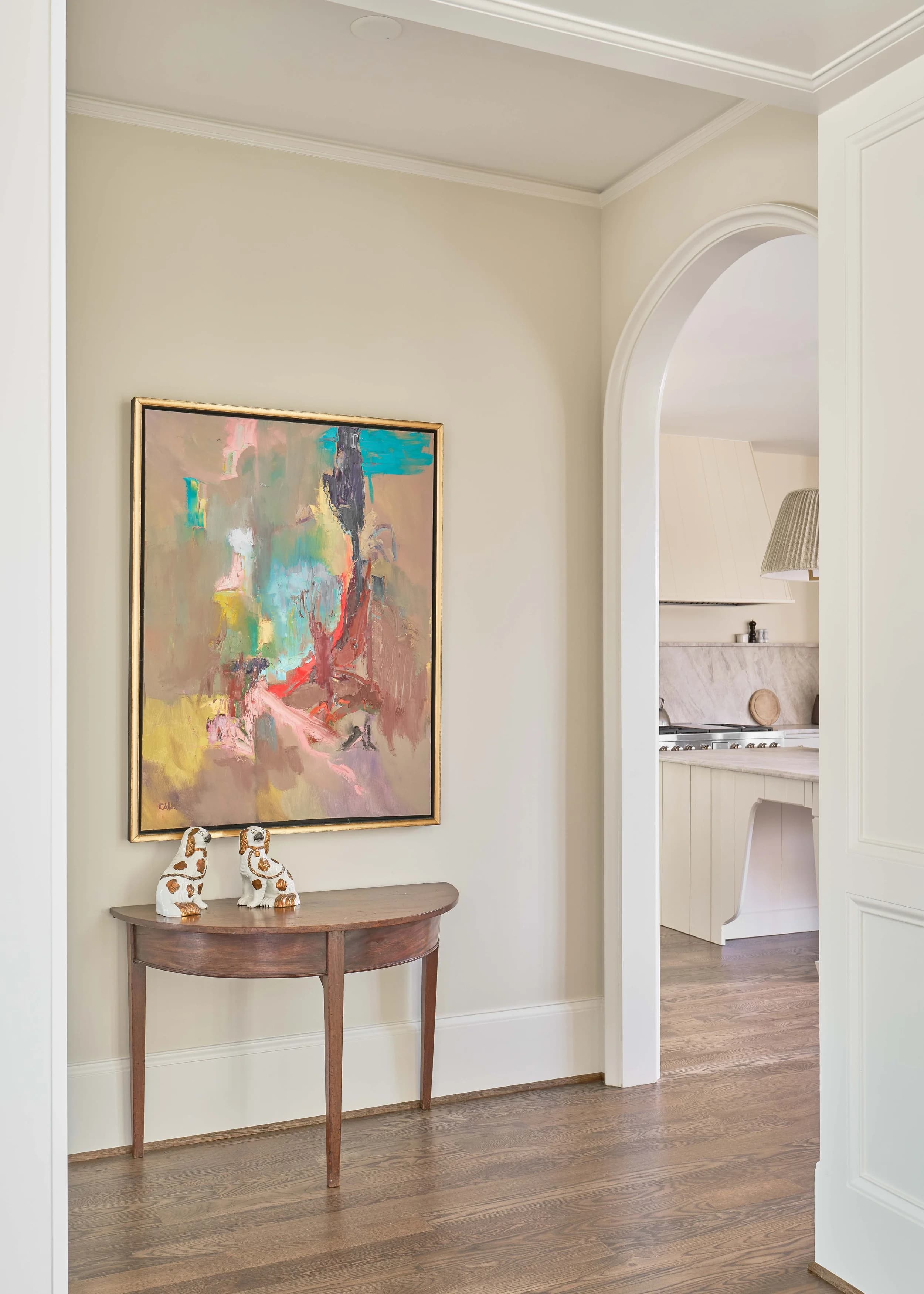 Queens Road bedroom and bathroom — luxury custom home in Charlotte, NC