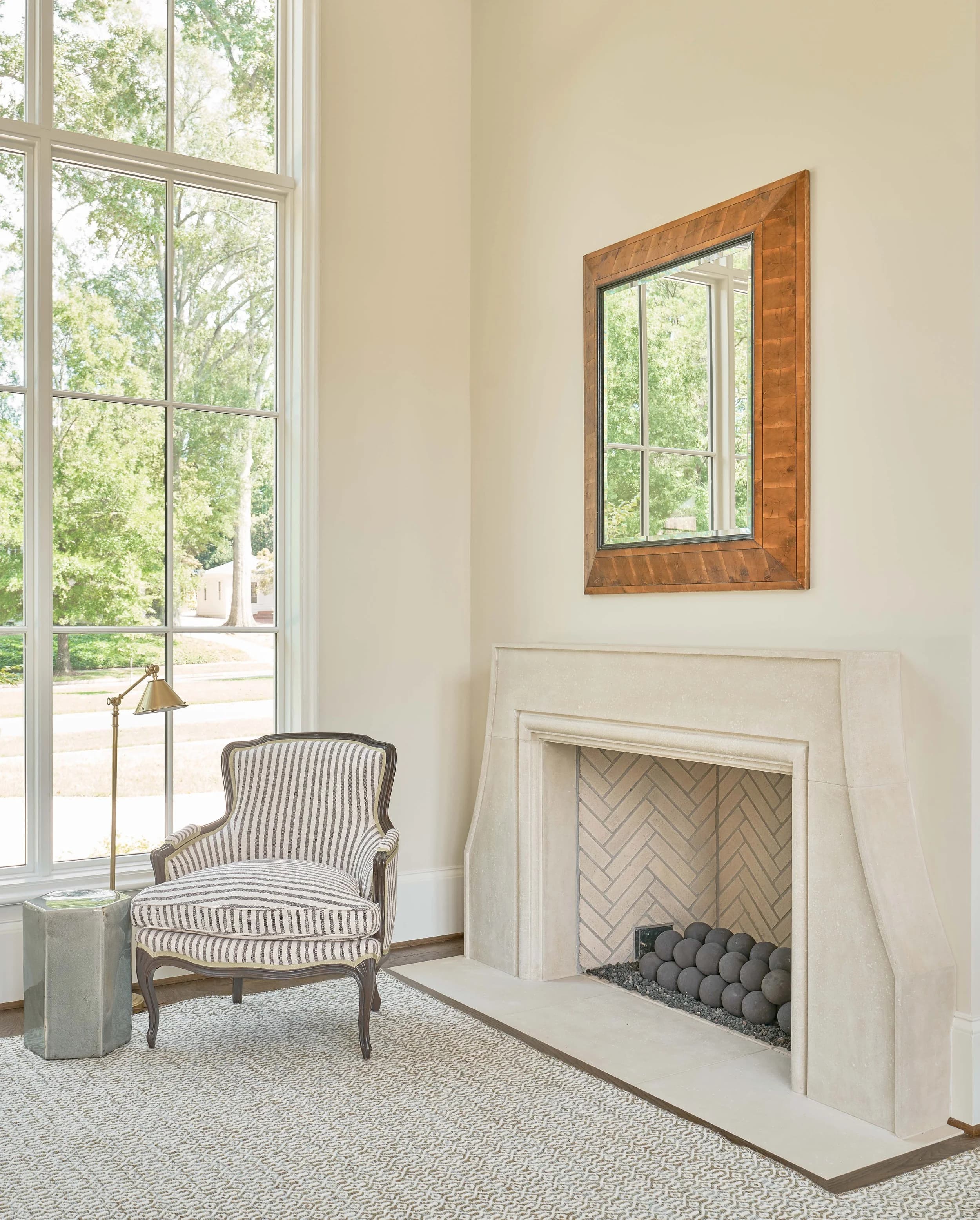 Queens Road bedroom and bathroom — luxury custom home in Charlotte, NC
