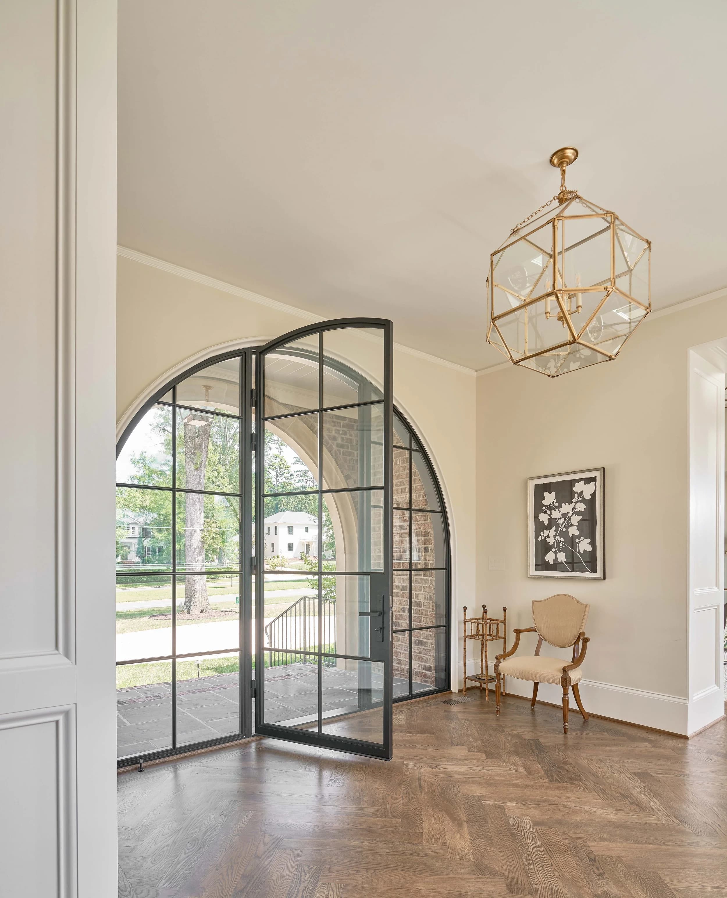 Queens Road architectural detail — Royal Building Group custom home, Charlotte, NC
