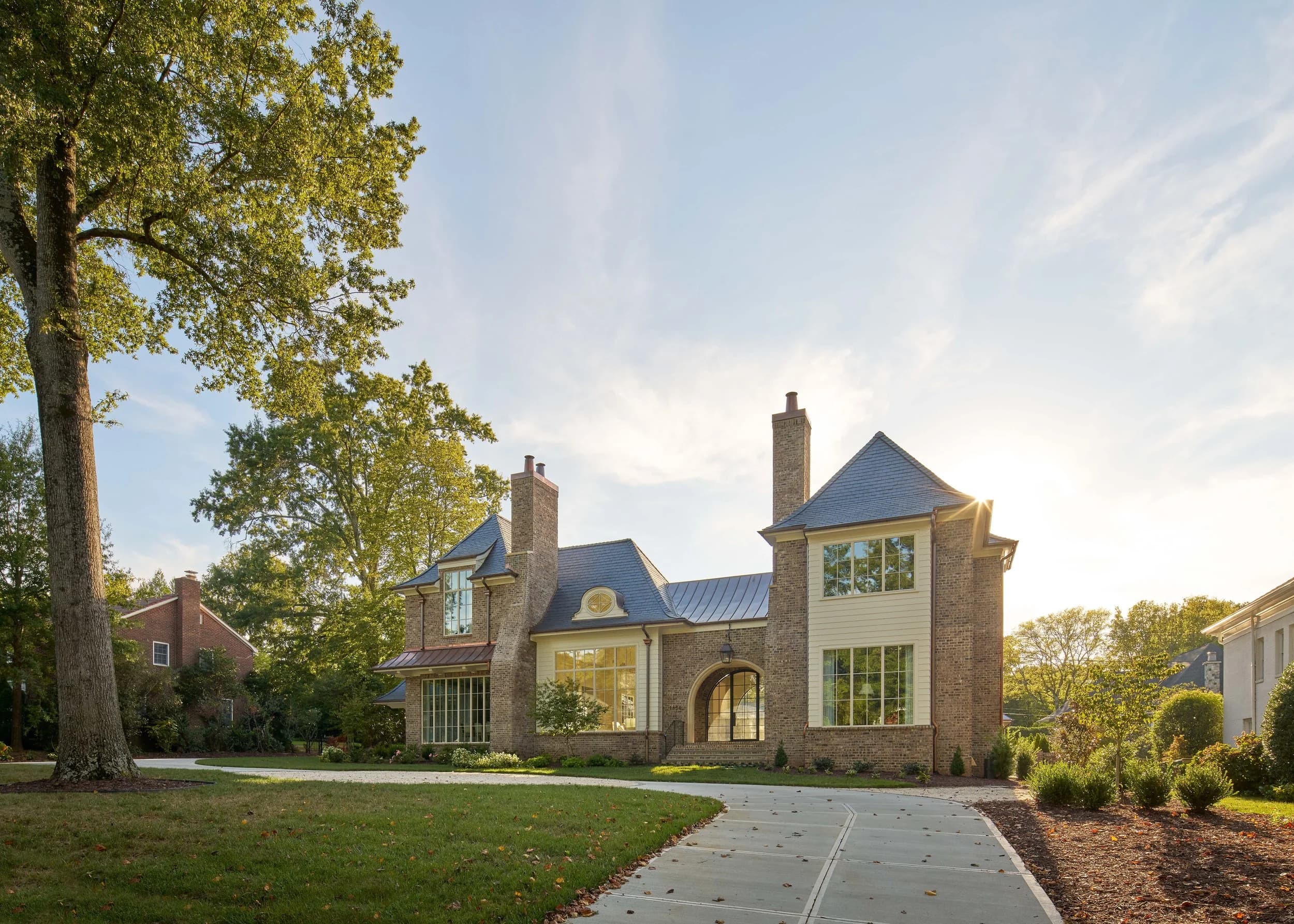 Queens Road interior living space — custom luxury home in Charlotte, NC
