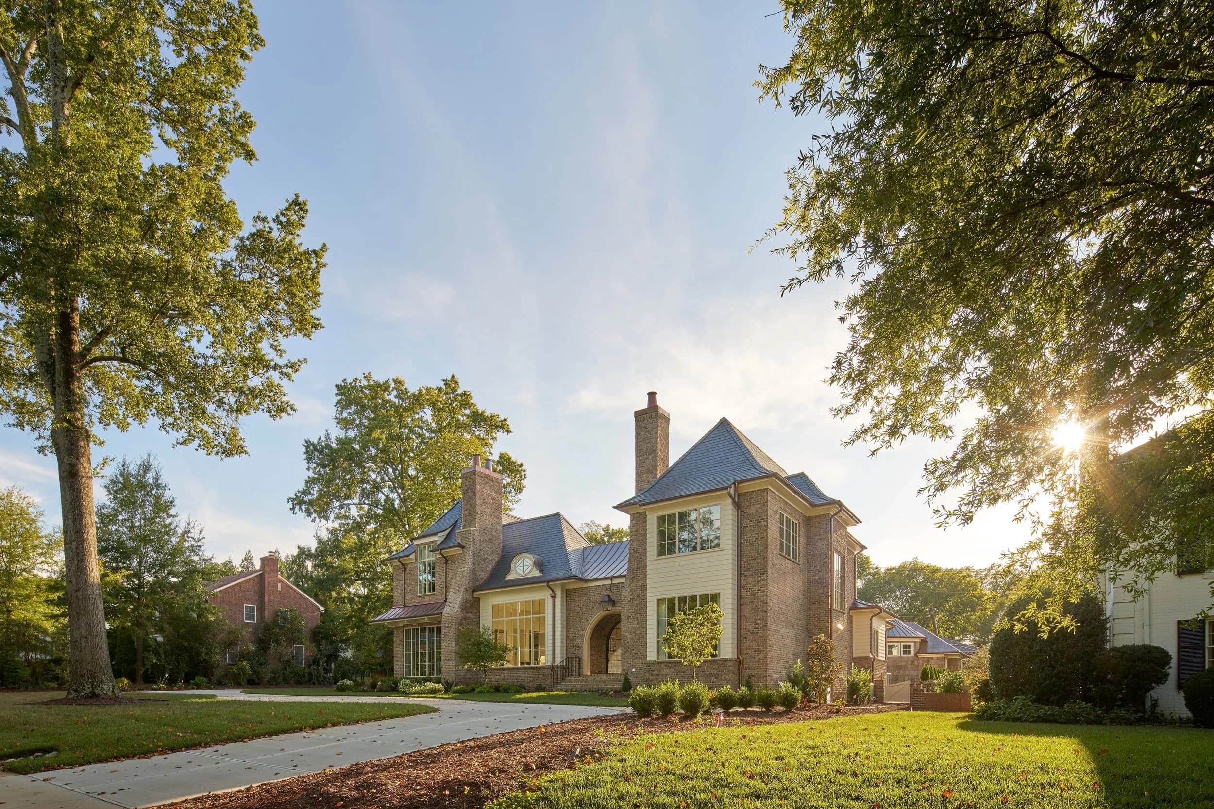 Queens Road interior living space — custom luxury home in Charlotte, NC