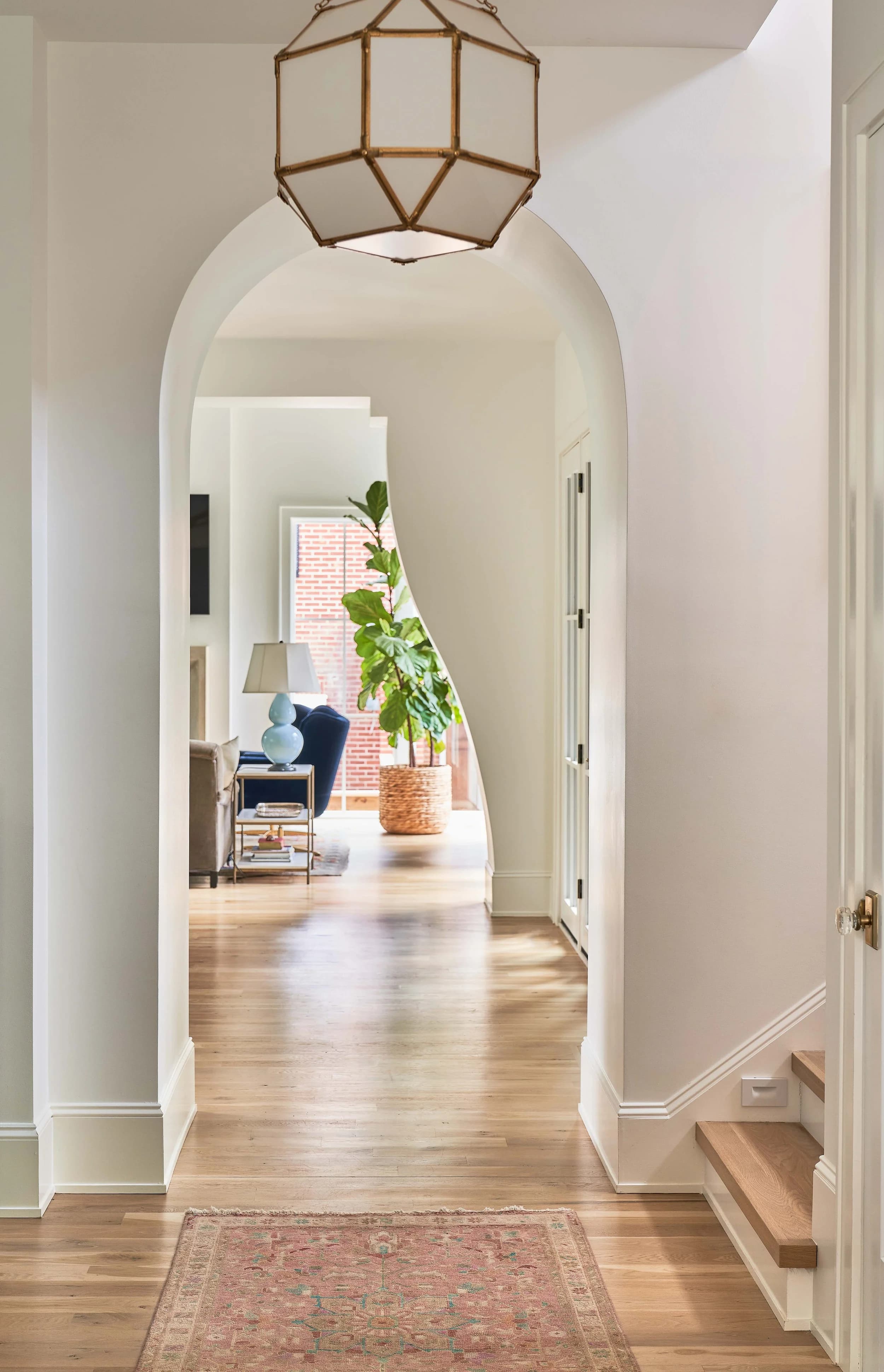 Winter kitchen and living area — Royal Building Group custom home, Charlotte, NC