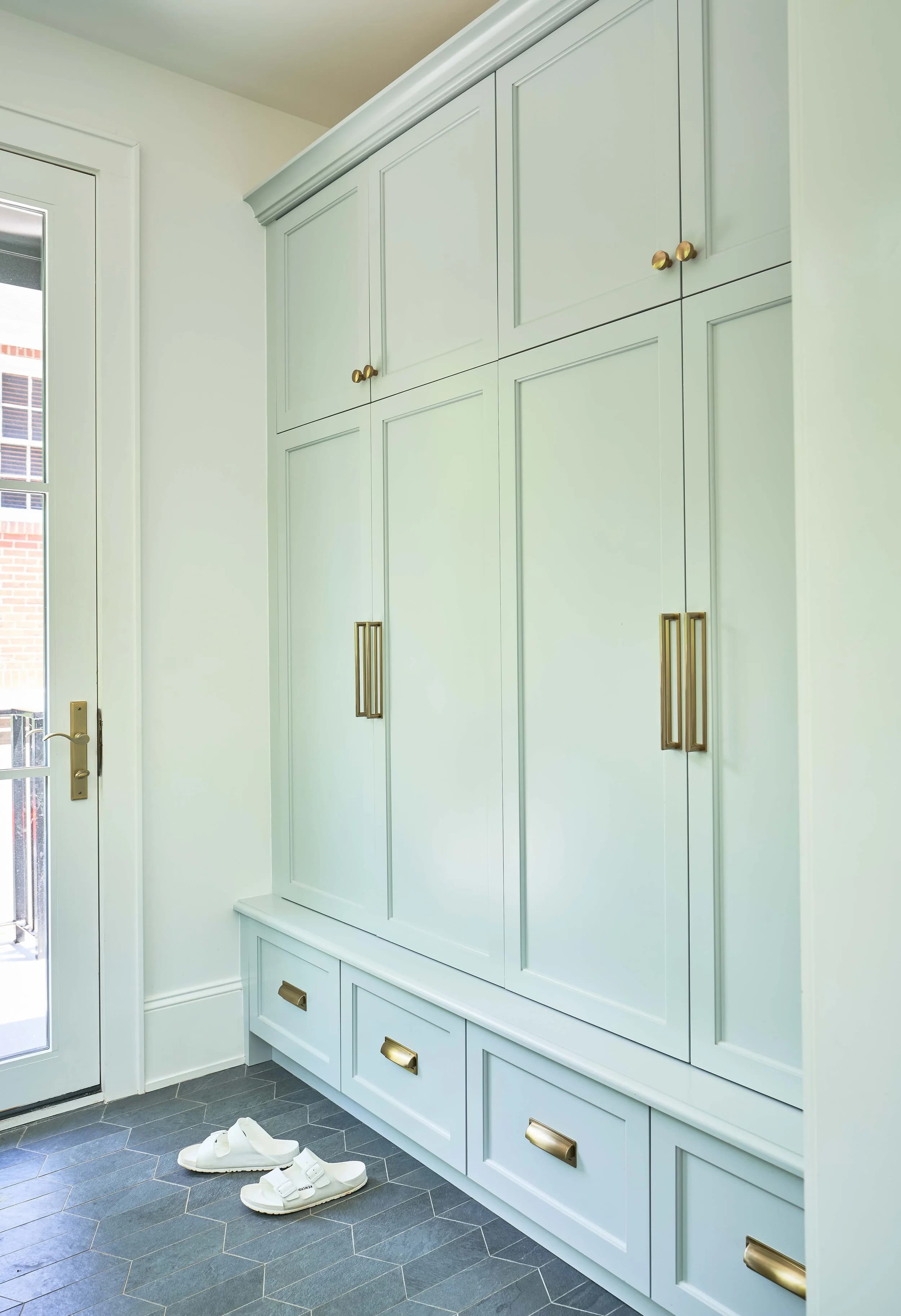 Winter kitchen and living area — Royal Building Group custom home, Charlotte, NC
