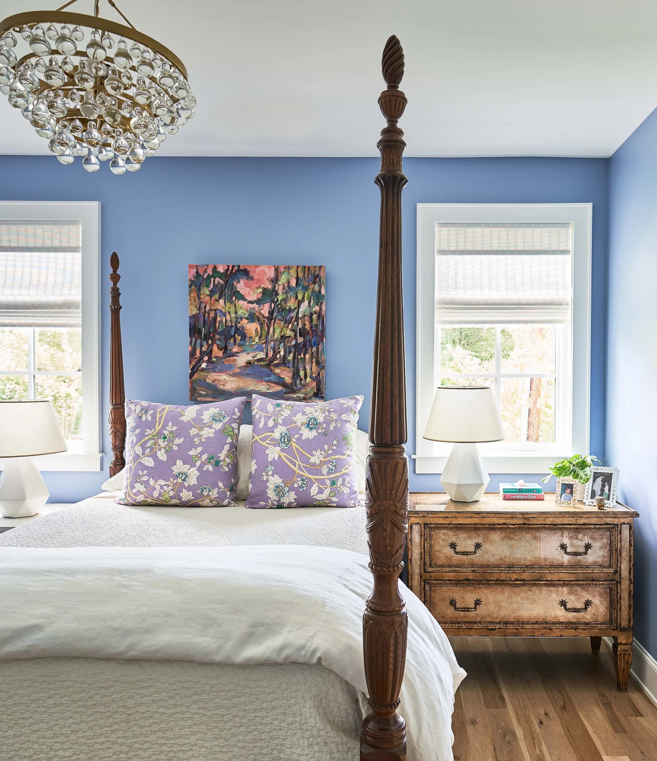 Winter bedroom and bathroom — luxury custom home in Charlotte, NC