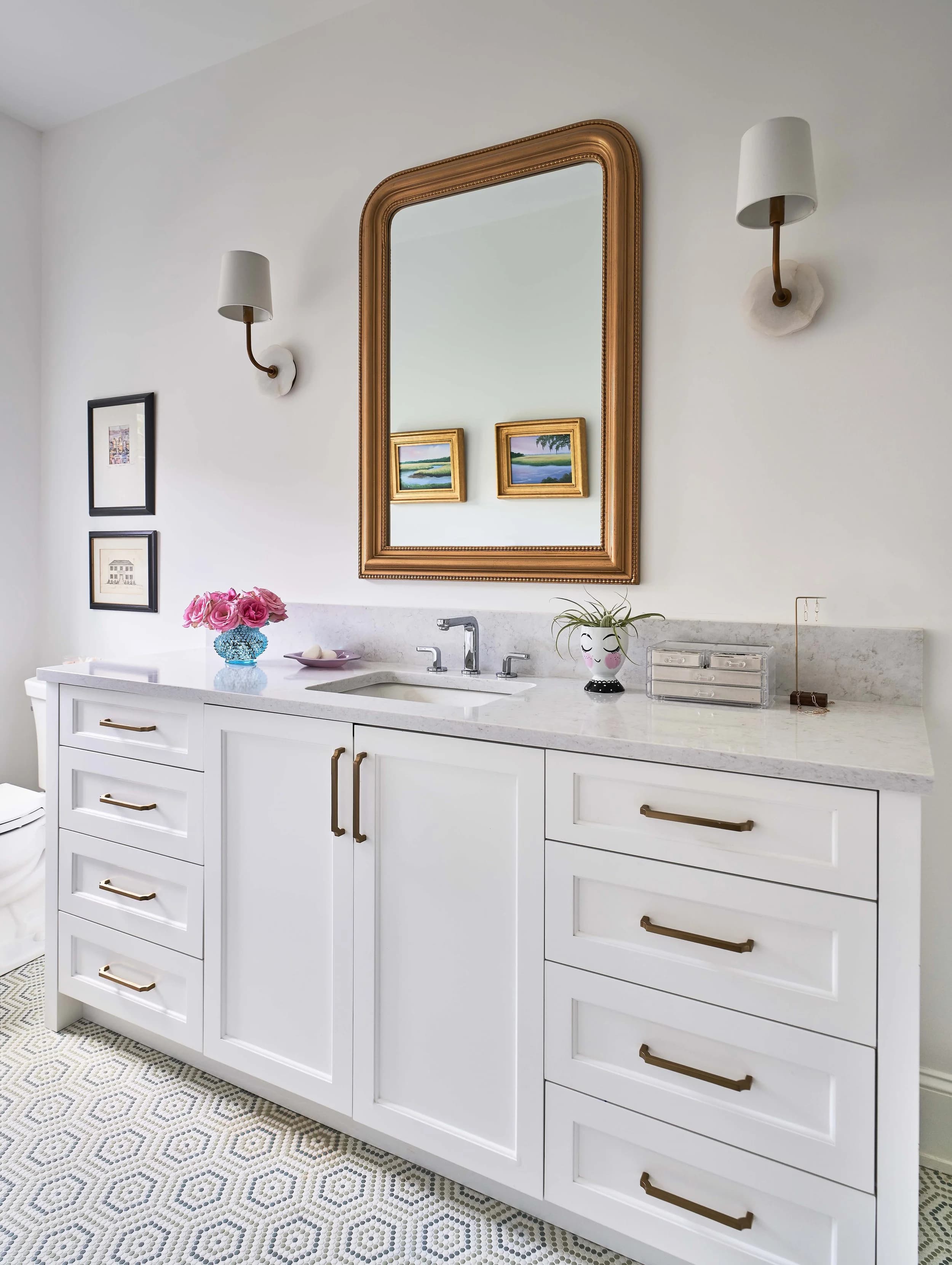 Winter bedroom and bathroom — luxury custom home in Charlotte, NC