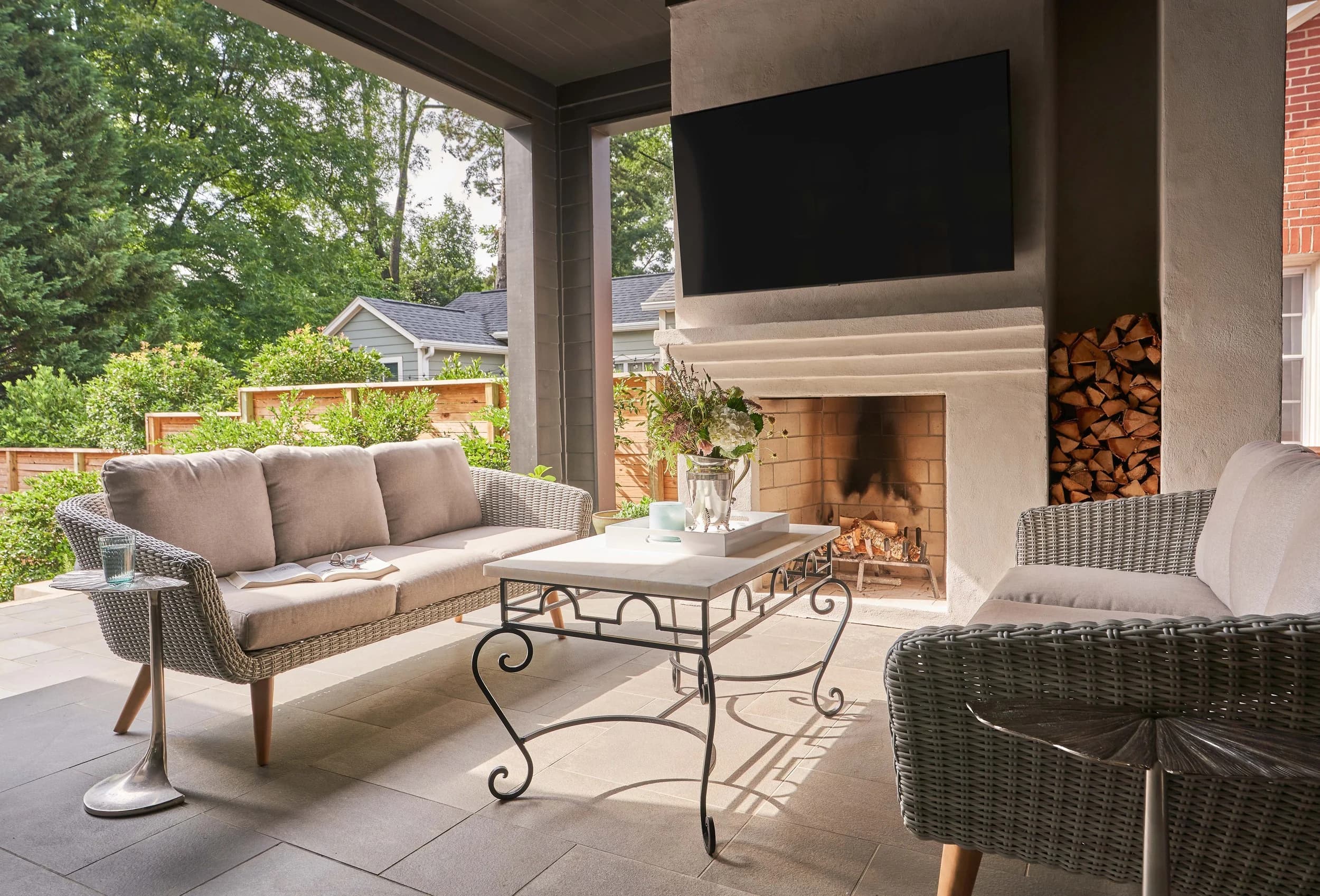 Winter architectural detail — Royal Building Group custom home, Charlotte, NC